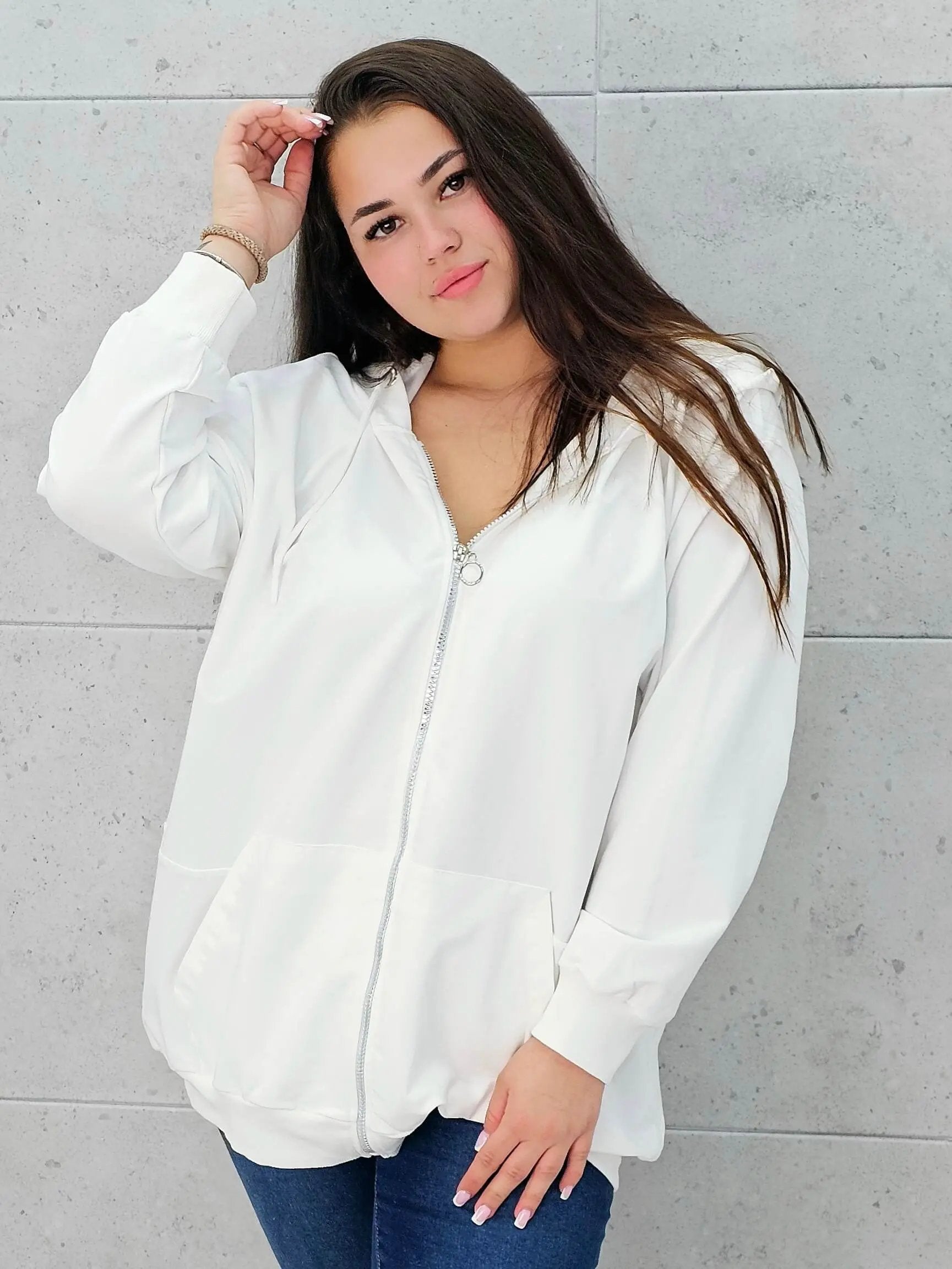 Bluza z kapturem i zamkiem Stylowa XL