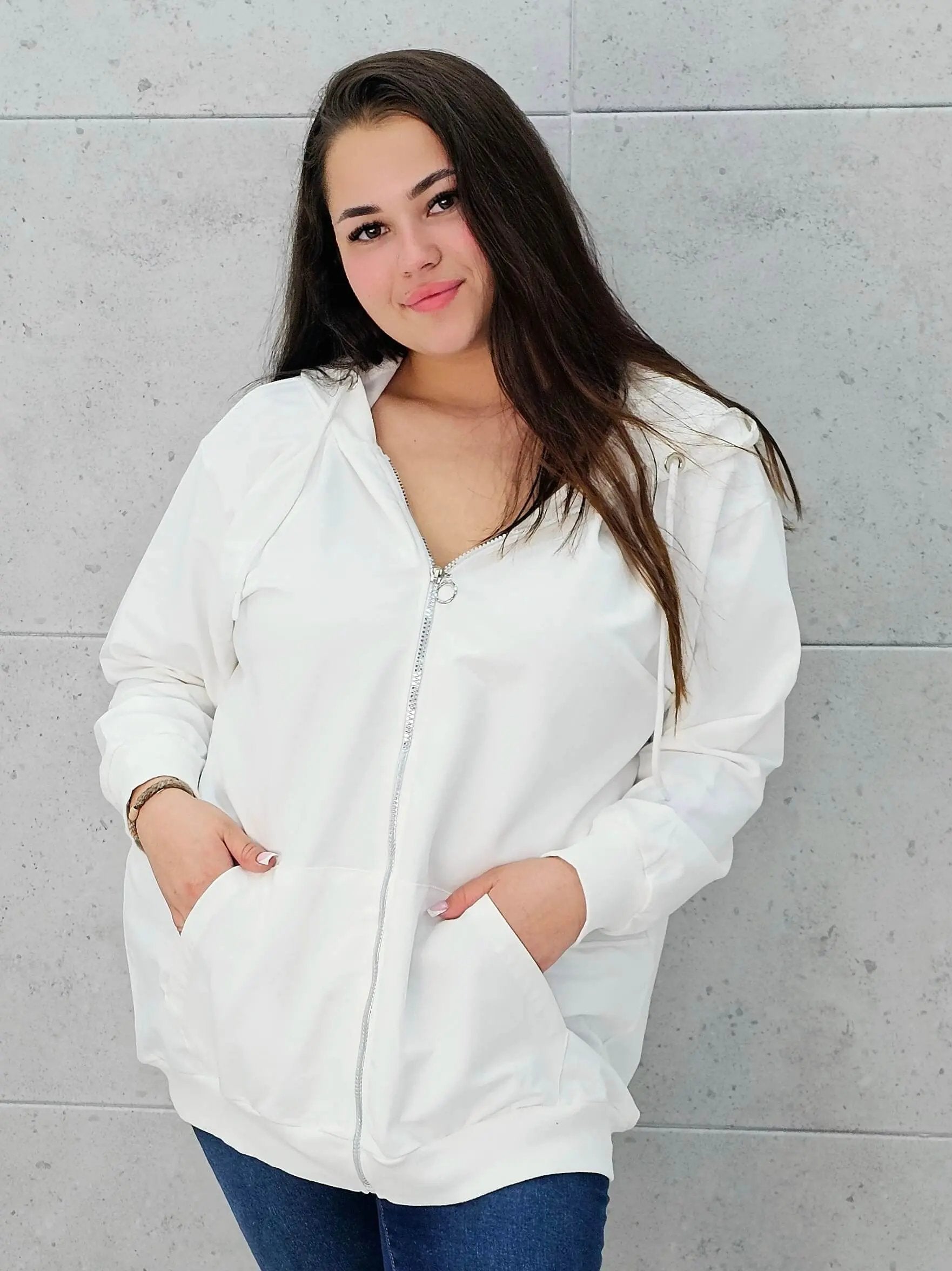 Bluza z kapturem i zamkiem Stylowa XL