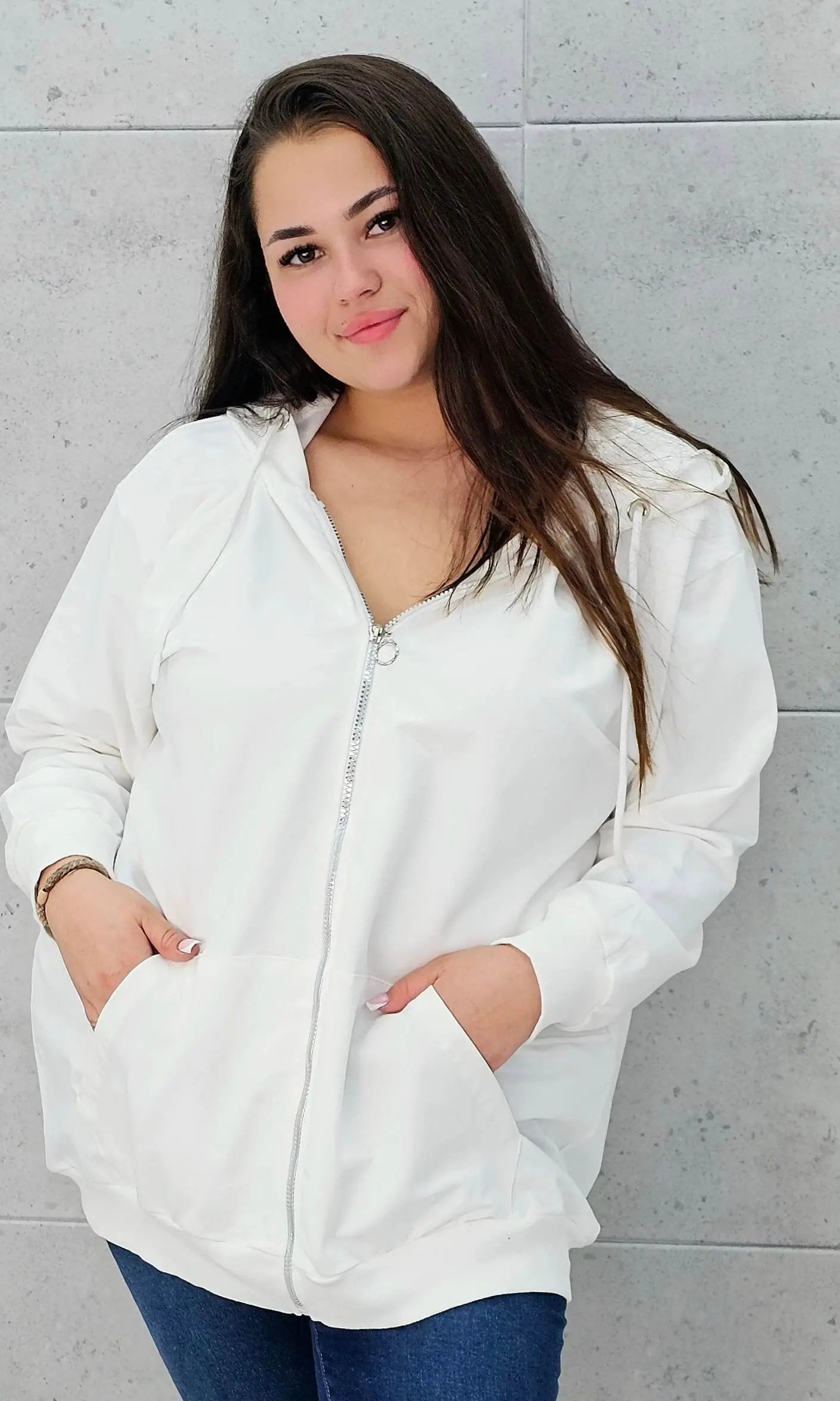 Bluza z kapturem i zamkiem Stylowa XL