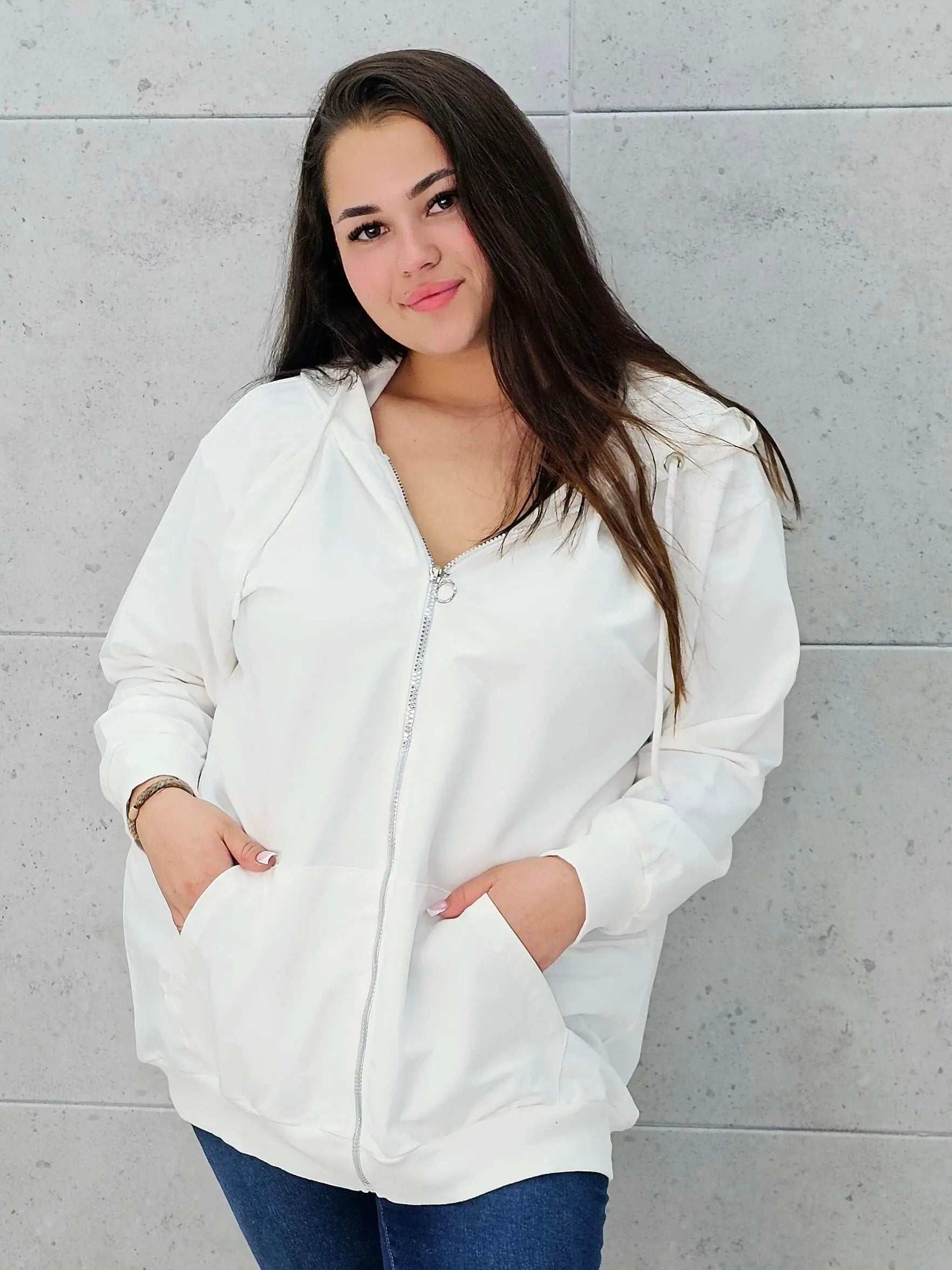 Bluza z kapturem i zamkiem Stylowa XL