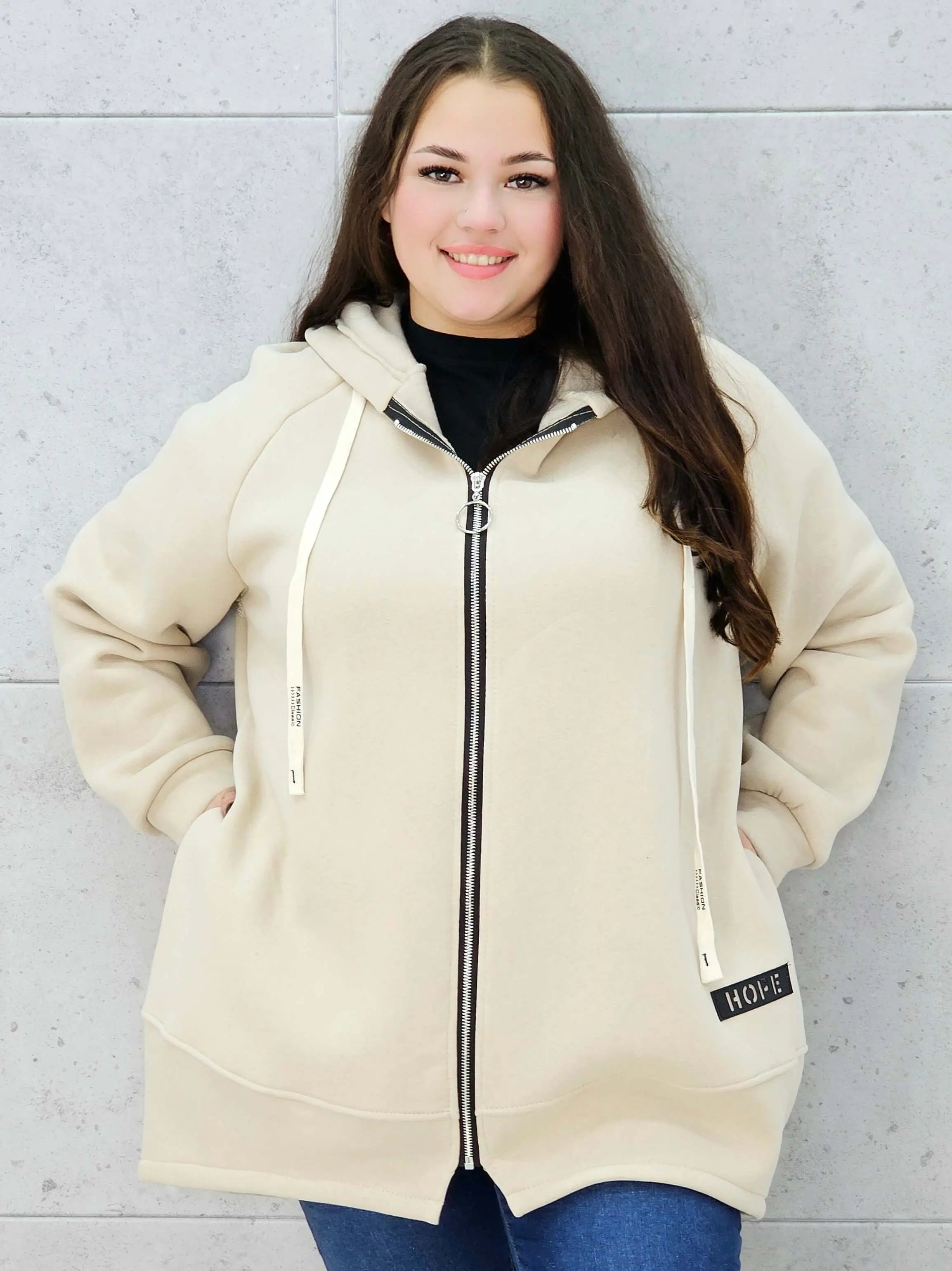 Bluza z kapturem na suwak plus size Stylowa XL