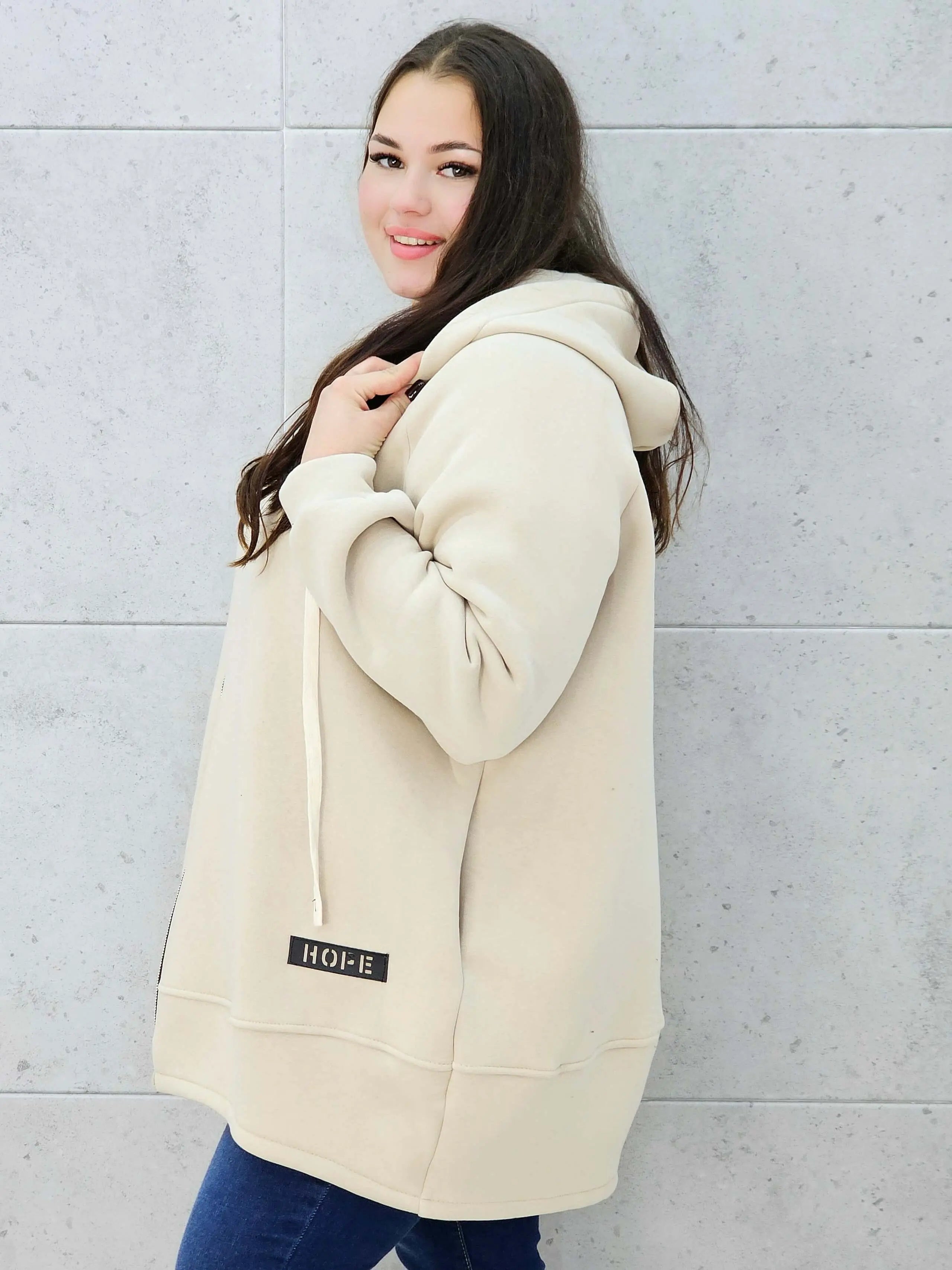 Bluza z kapturem na suwak plus size Stylowa XL