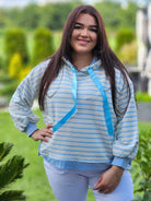 Bluza z kapturem w paski Stylowa XL