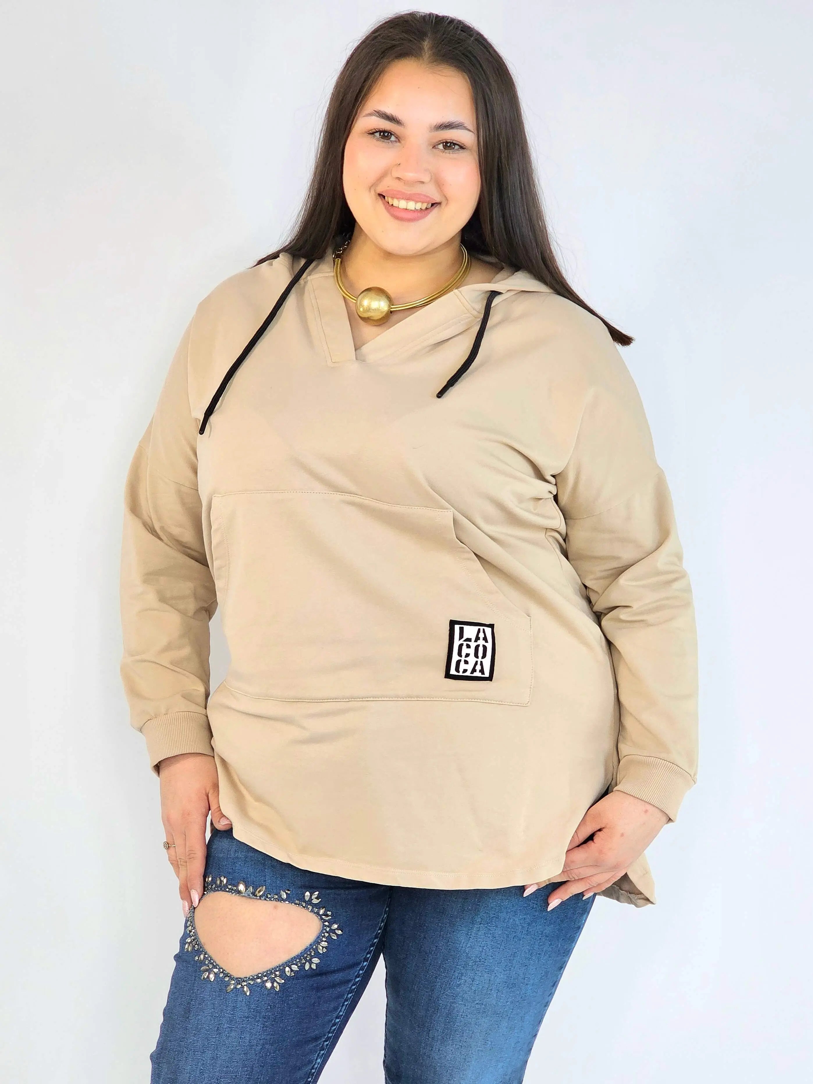 Bluza z kapturem z kieszenią kangurką Stylowa XL