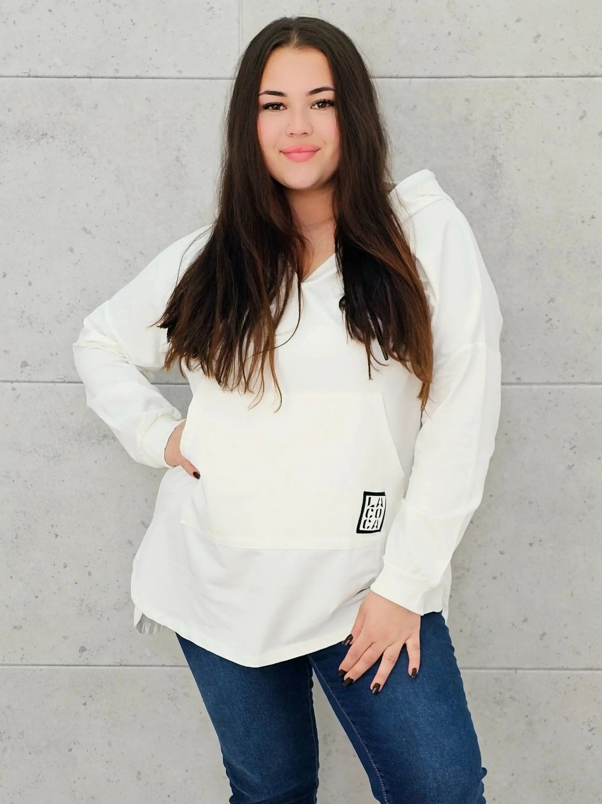 Bluza z kapturem z kieszenią kangurką Stylowa XL