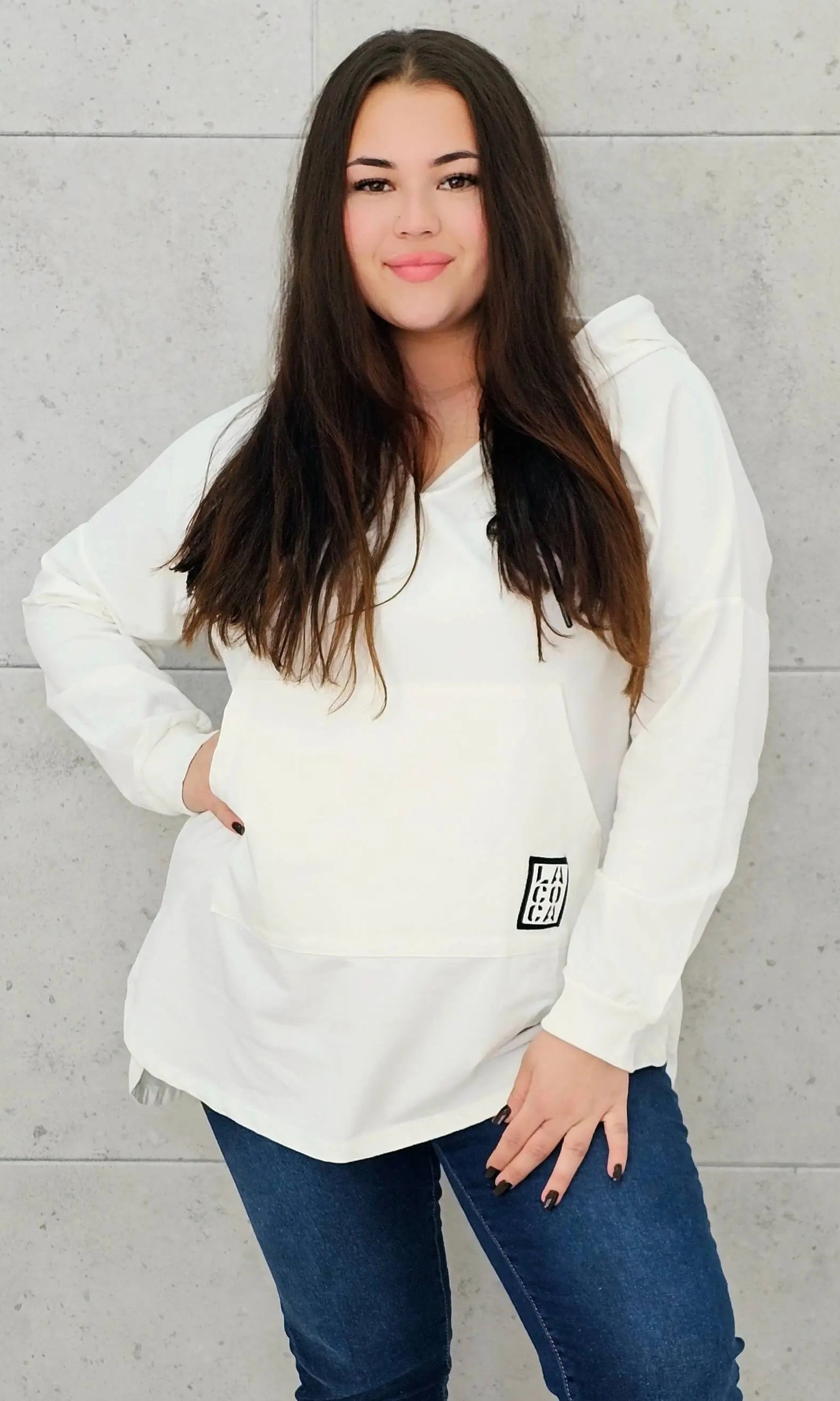 Bluza z kapturem z kieszenią kangurką Stylowa XL