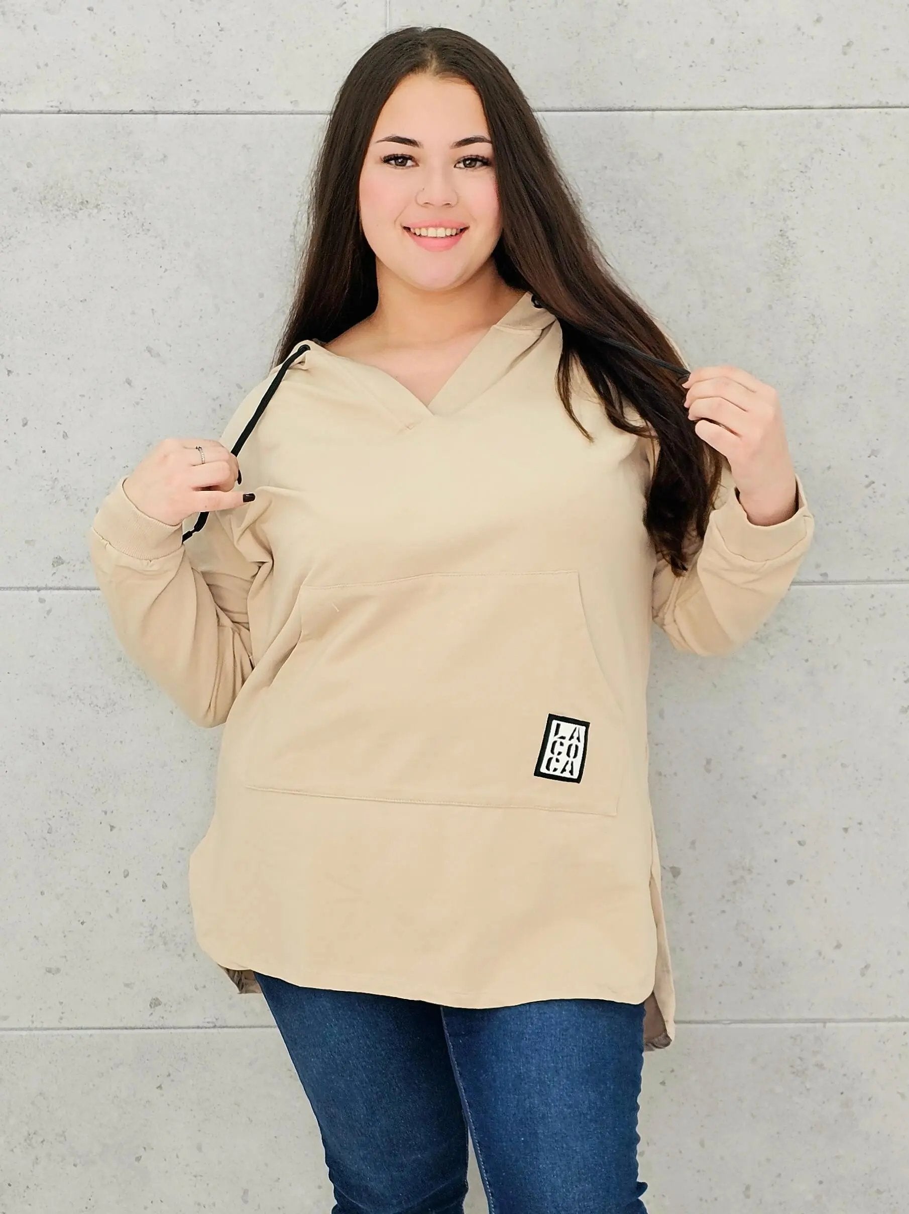 Bluza z kapturem z kieszenią kangurką Stylowa XL