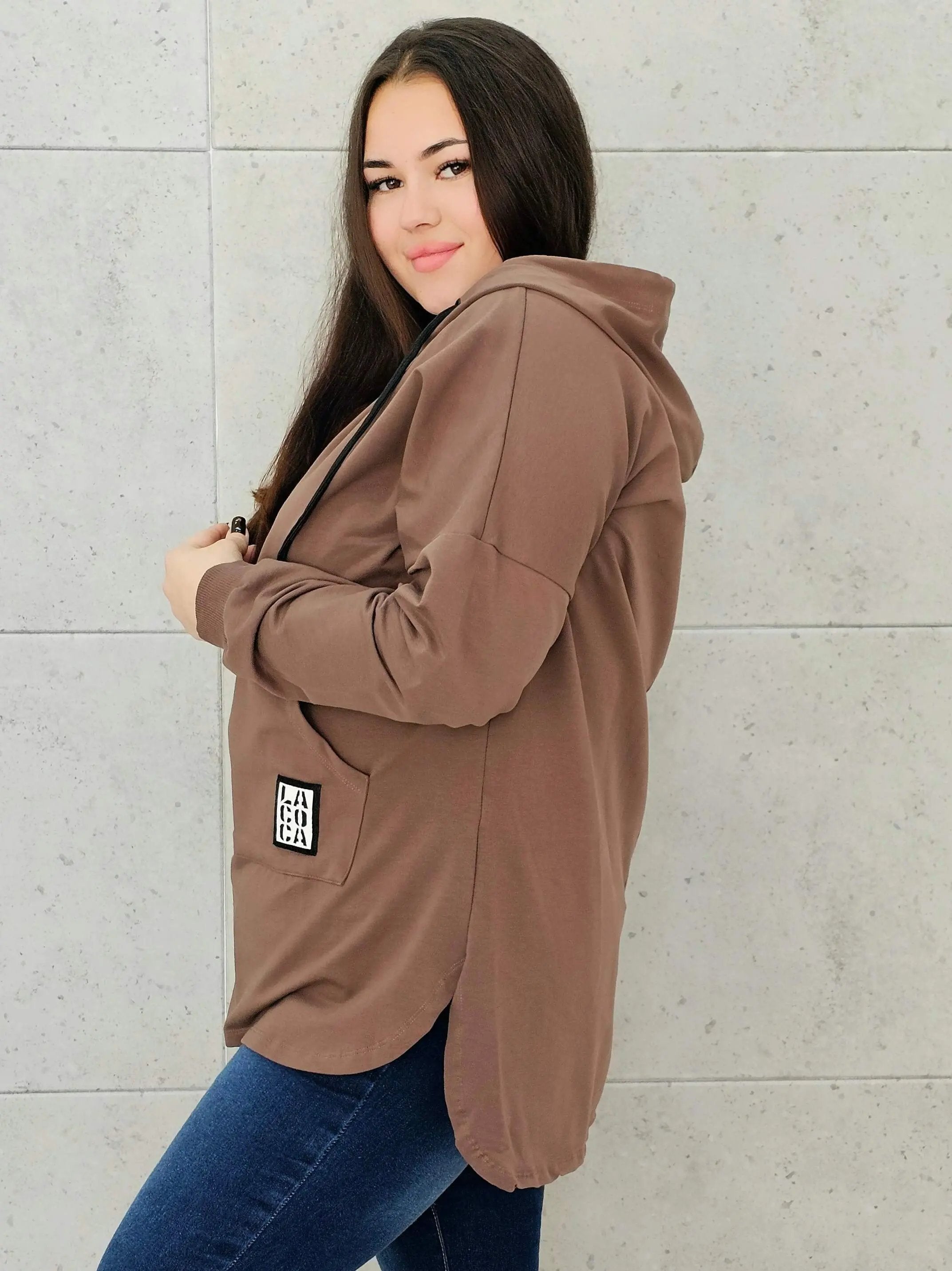 Bluza z kapturem z kieszenią kangurką Stylowa XL