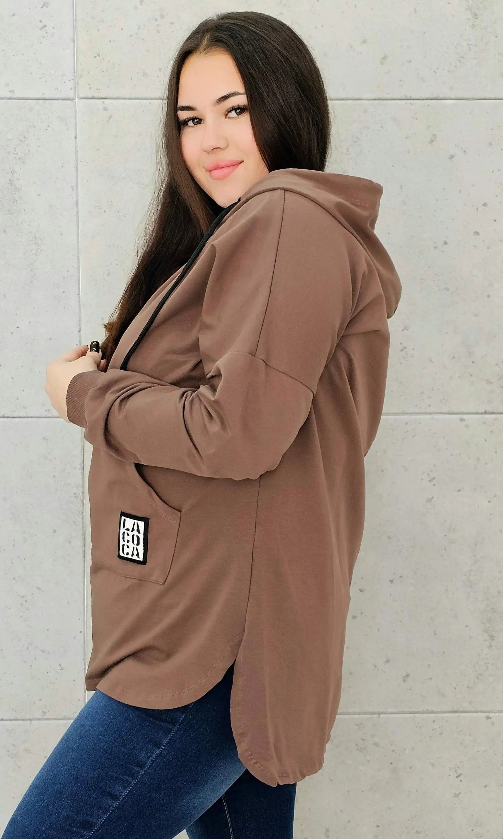 Bluza z kapturem z kieszenią kangurką Stylowa XL