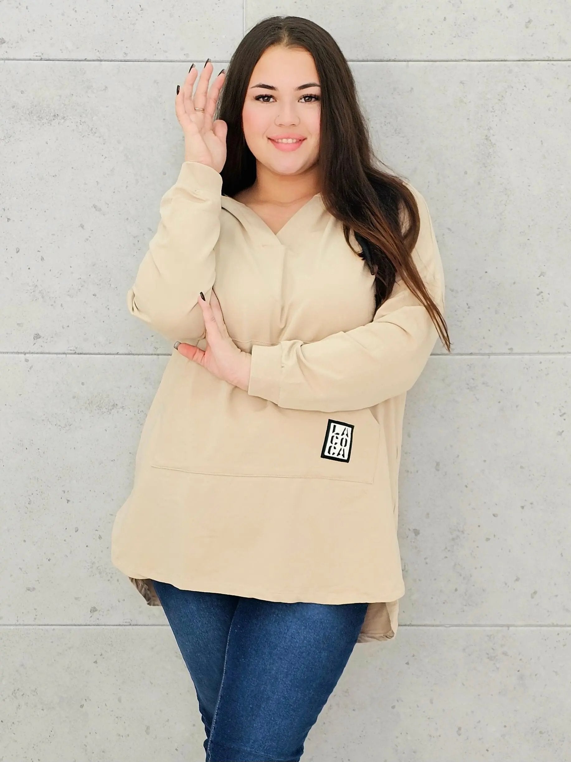 Bluza z kapturem z kieszenią kangurką Stylowa XL