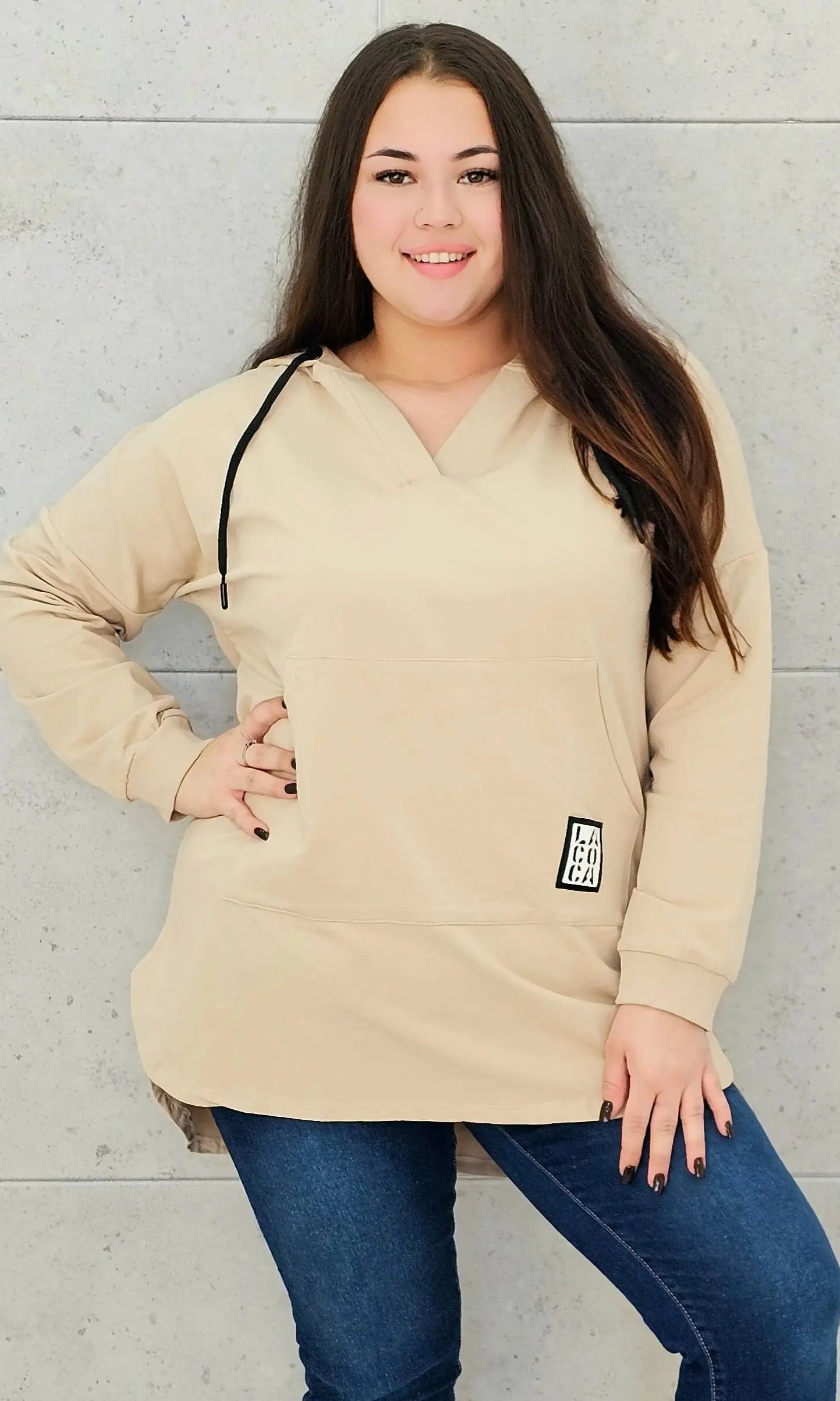 Bluza z kapturem z kieszenią kangurką Stylowa XL