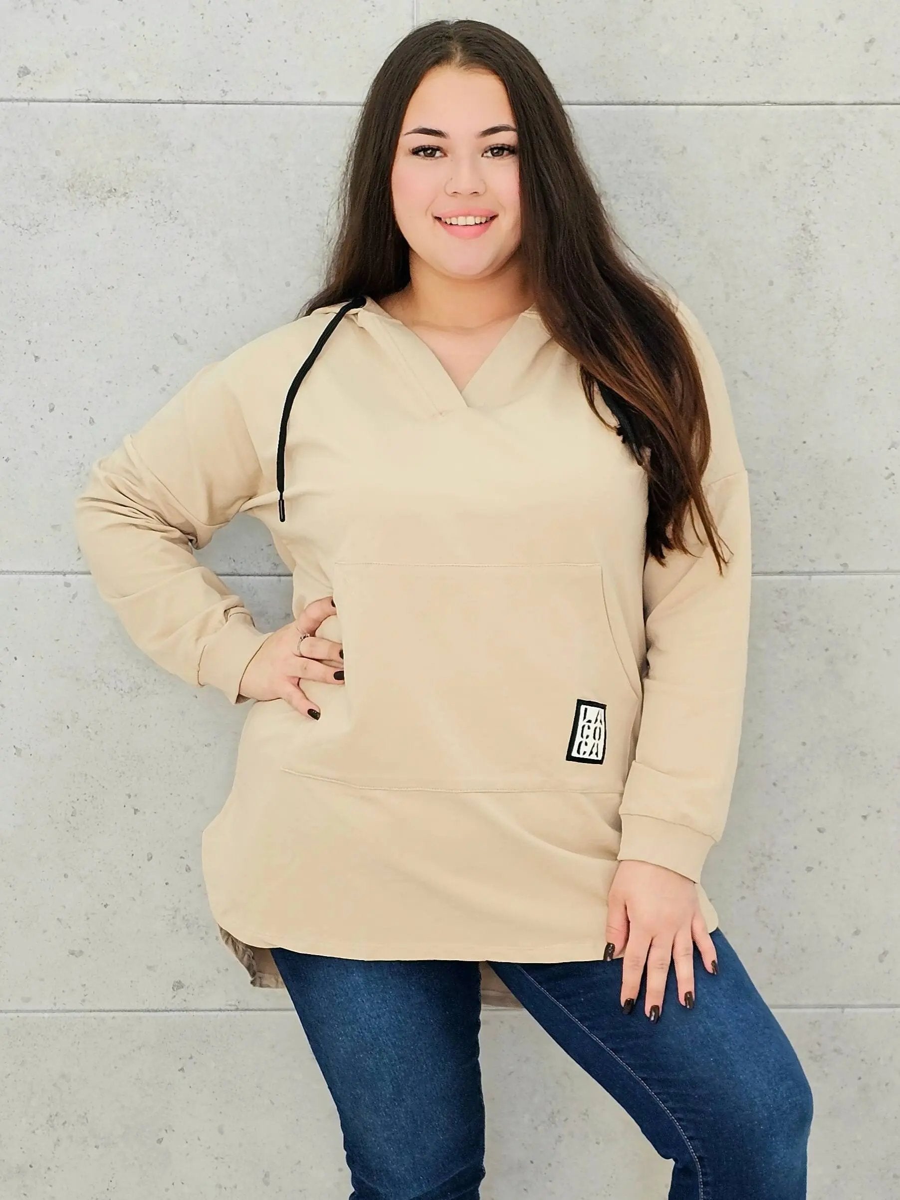 Bluza z kapturem z kieszenią kangurką Stylowa XL