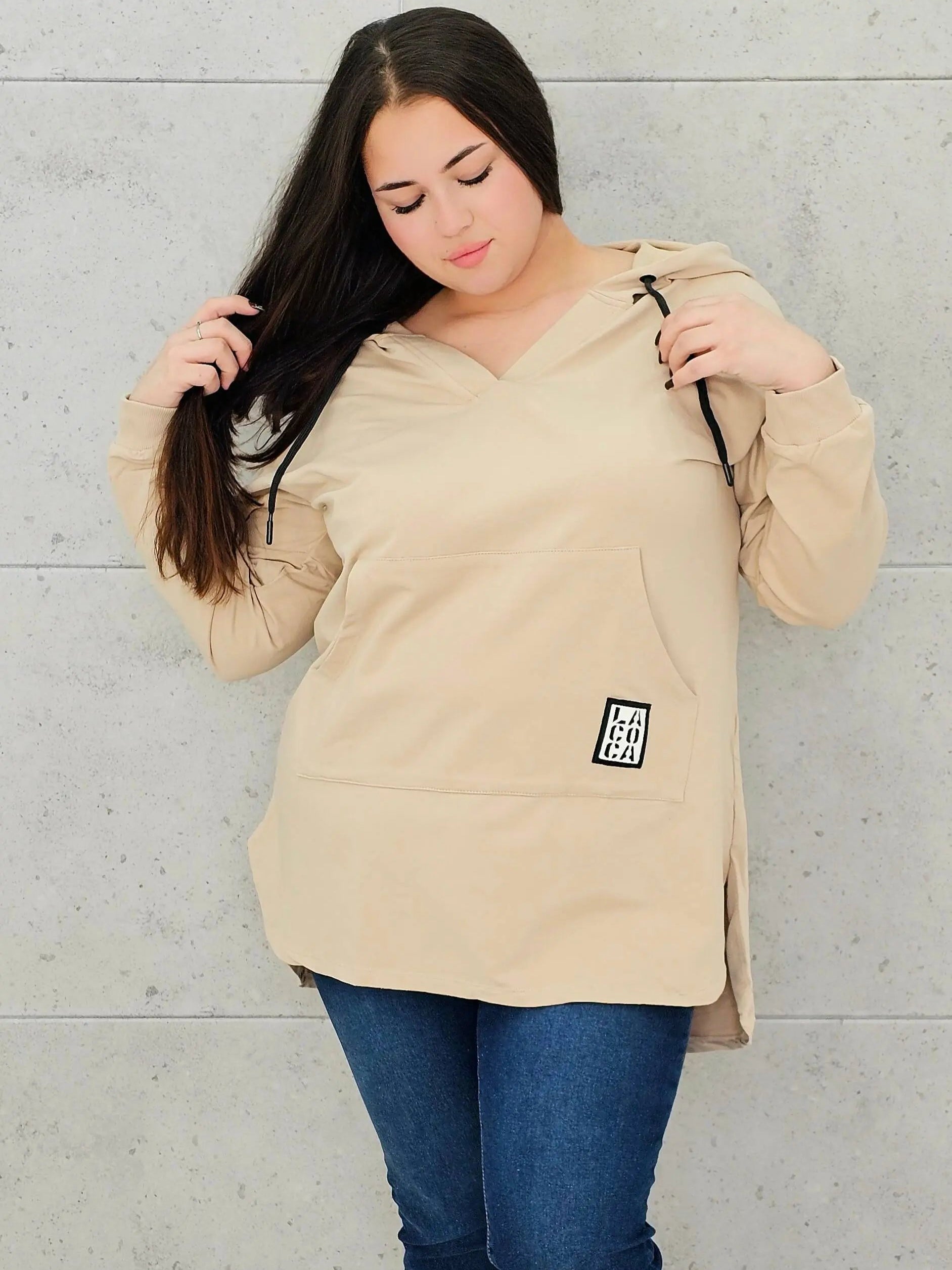 Bluza z kapturem z kieszenią kangurką Stylowa XL