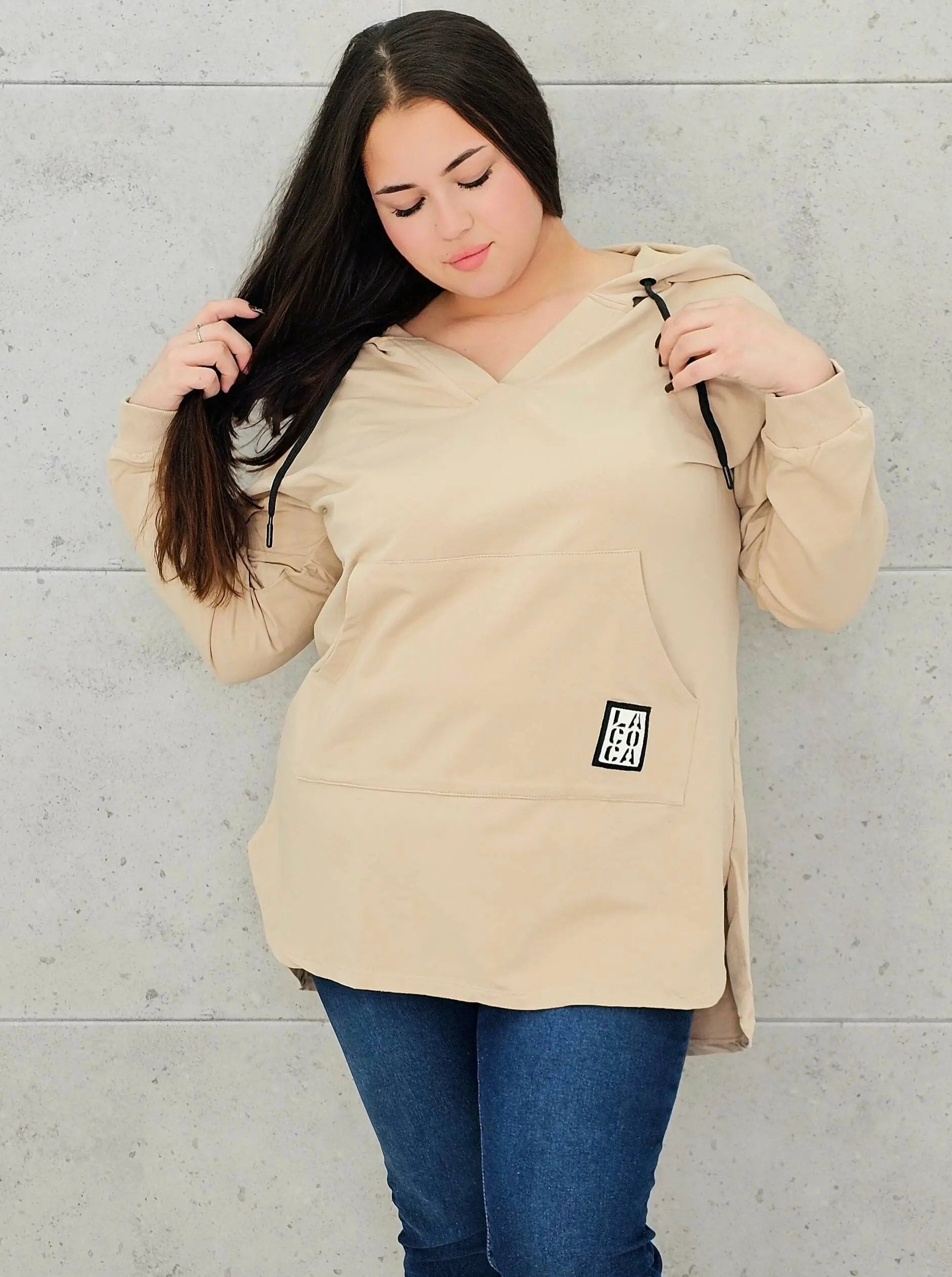 Bluza z kapturem z kieszenią kangurką Stylowa XL