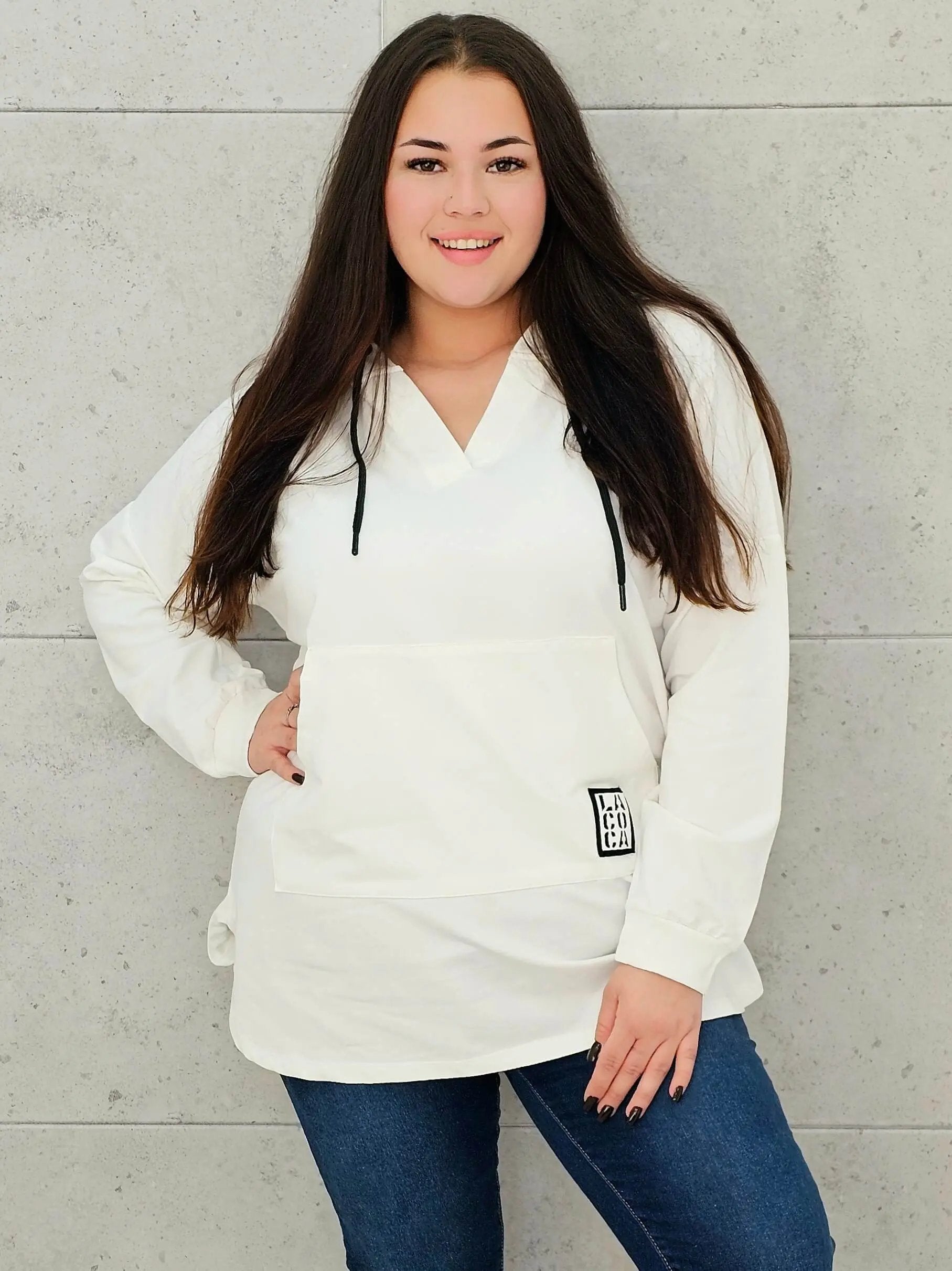 Bluza z kapturem z kieszenią kangurką Stylowa XL