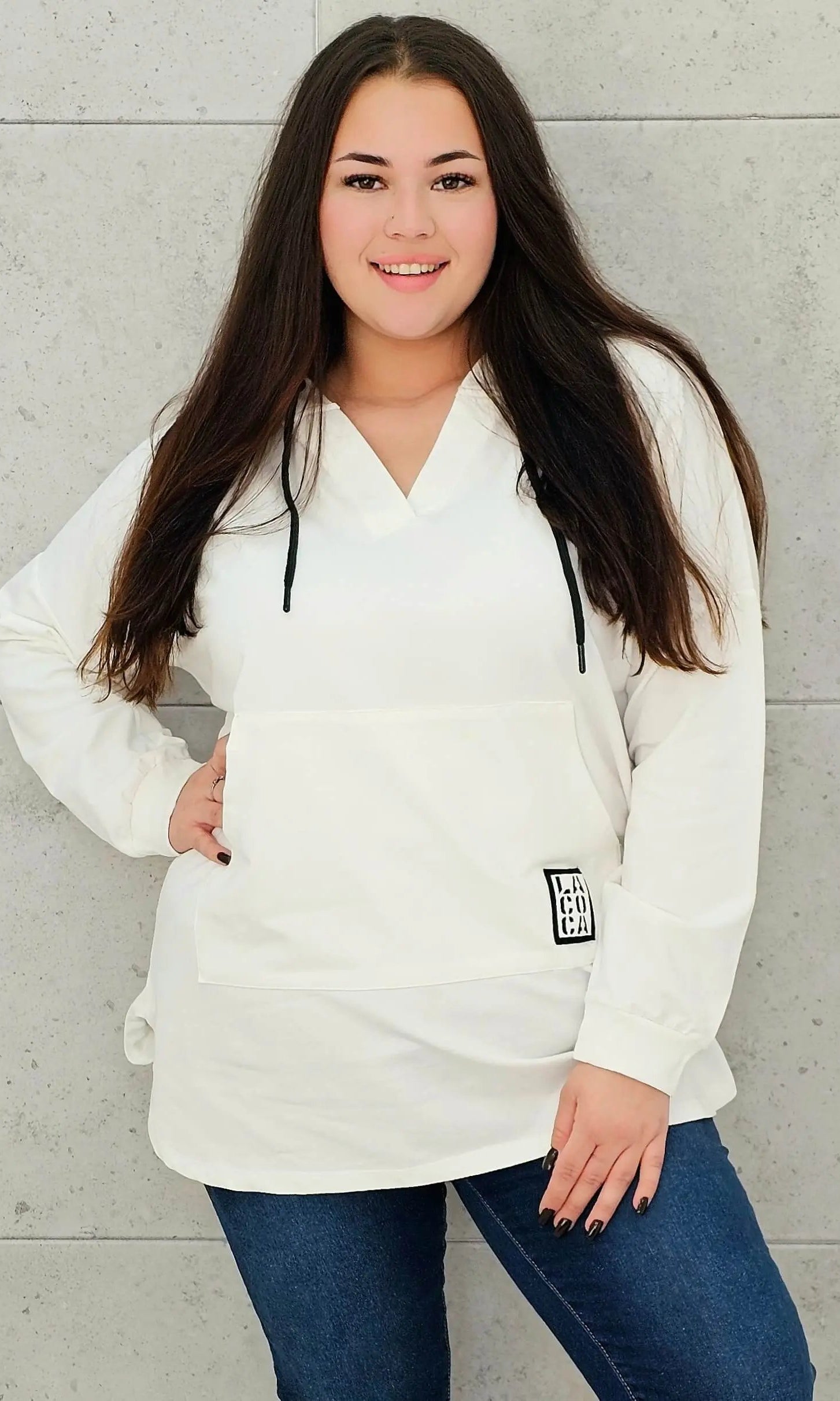 Bluza z kapturem z kieszenią kangurką Stylowa XL