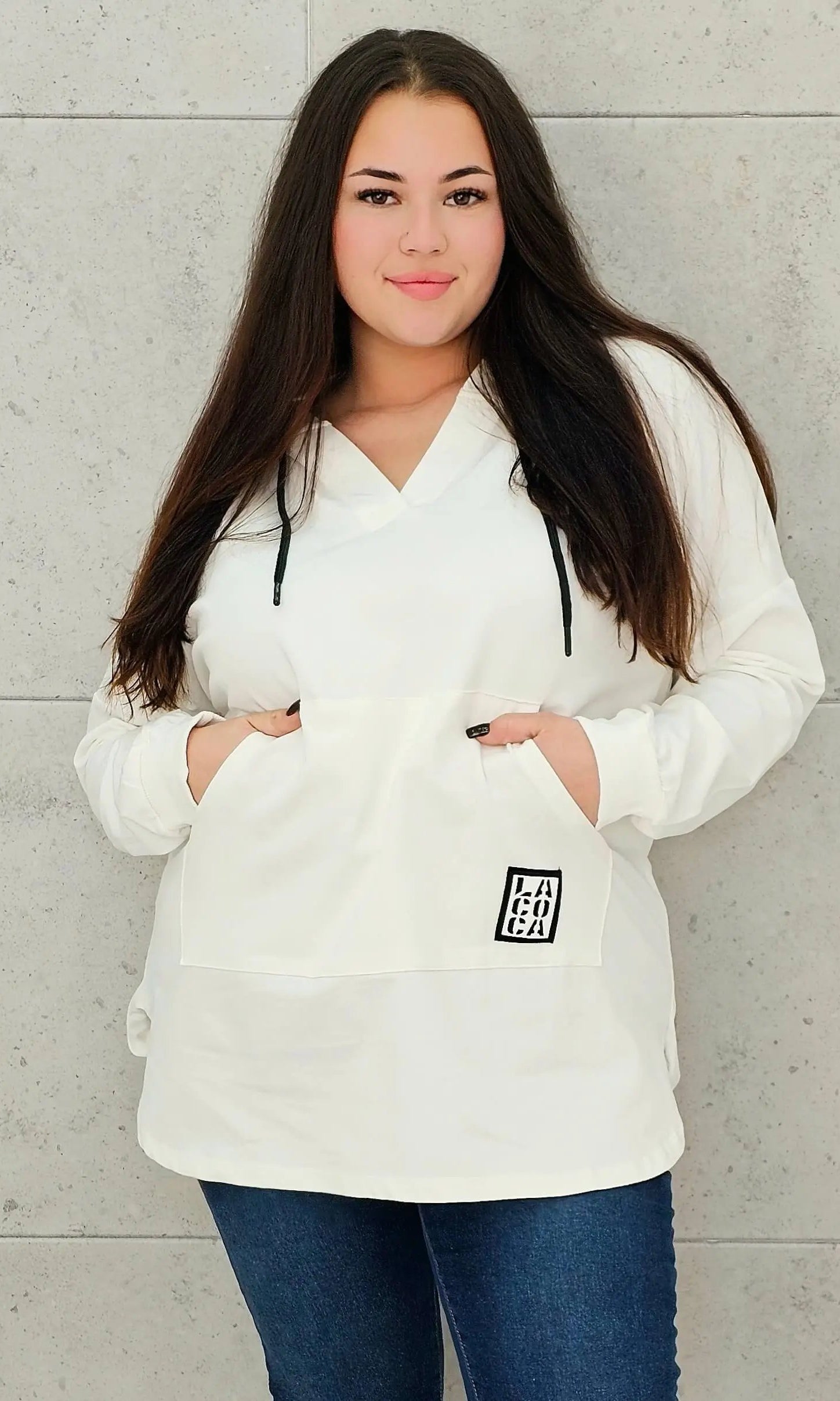 Bluza z kapturem z kieszenią kangurką Stylowa XL