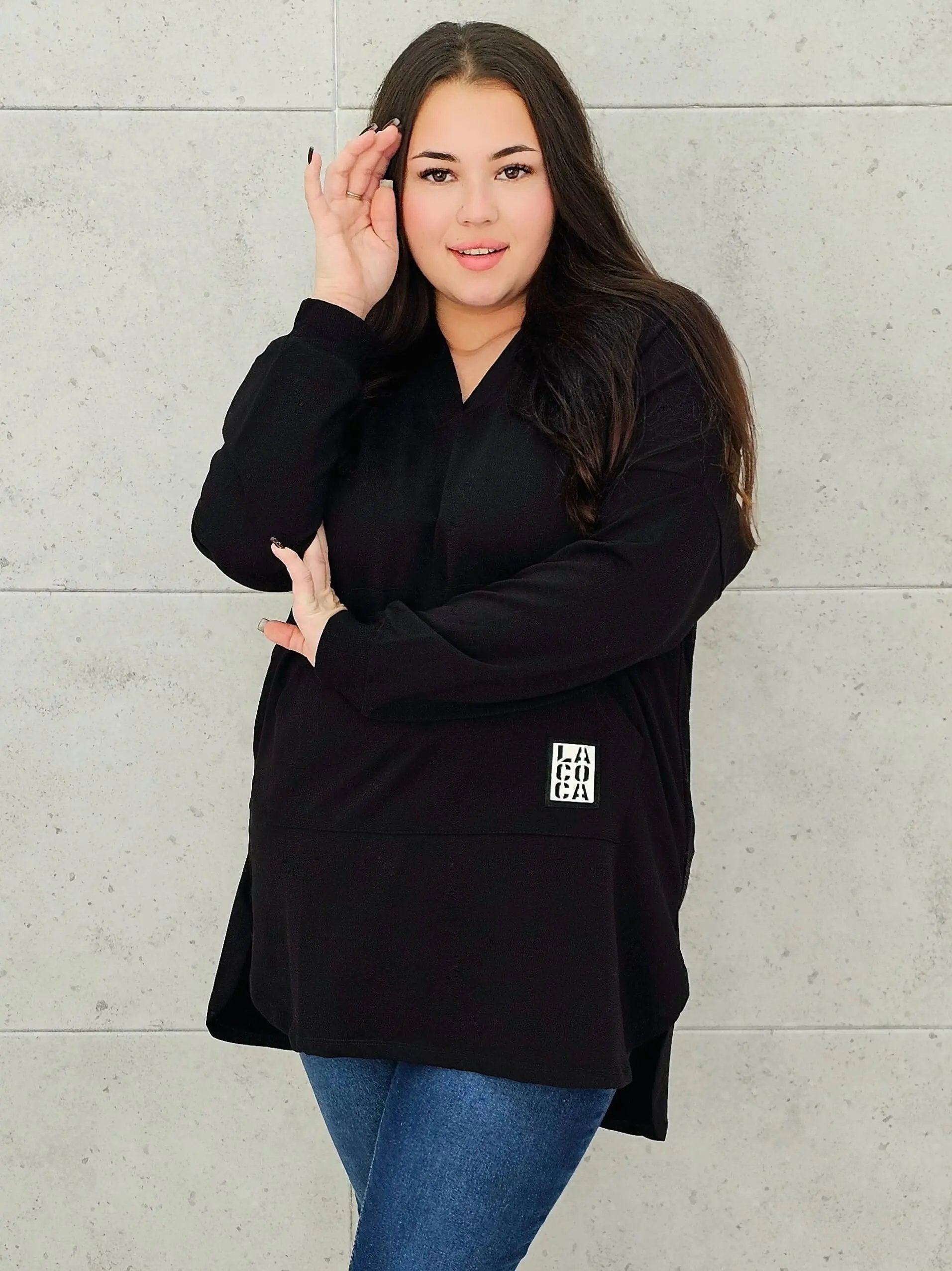 Bluza z kapturem z kieszenią kangurką Stylowa XL