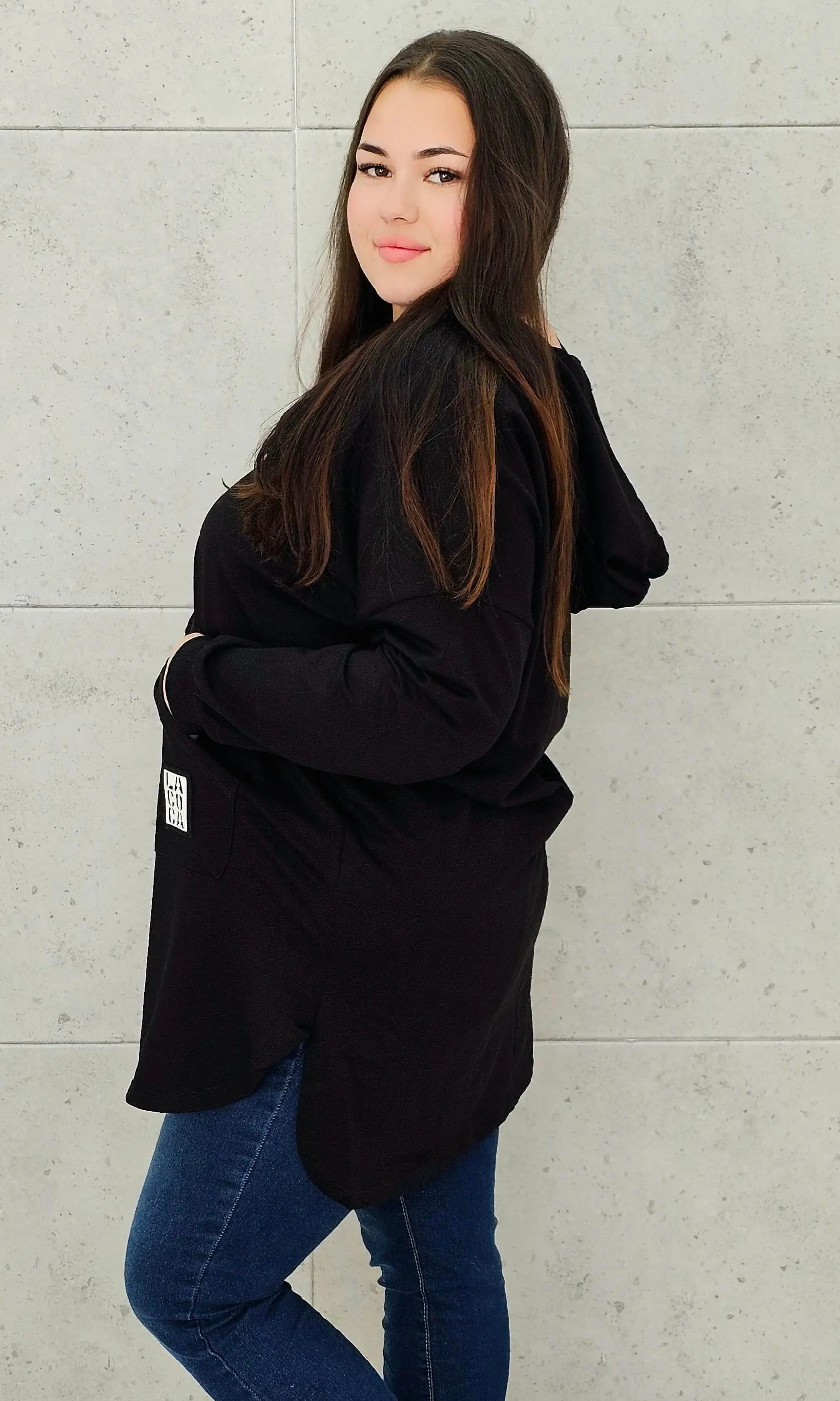 Bluza z kapturem z kieszenią kangurką Stylowa XL