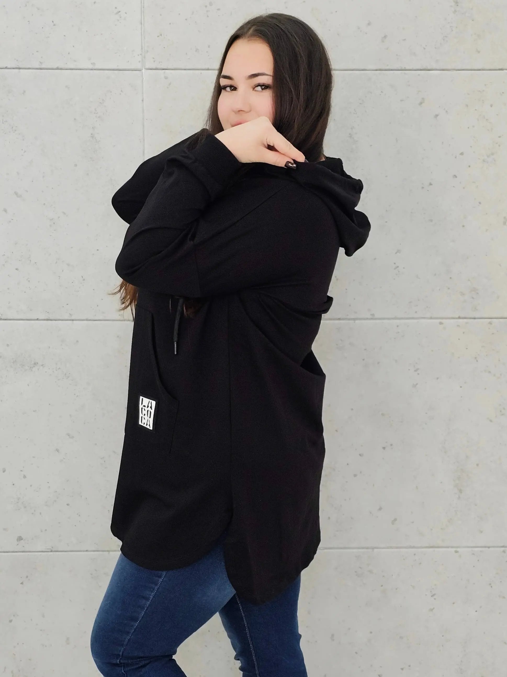 Bluza z kapturem z kieszenią kangurką Stylowa XL