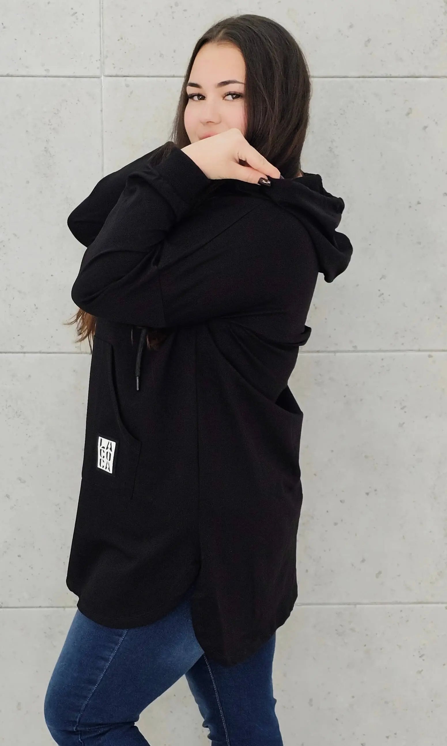 Bluza z kapturem z kieszenią kangurką Stylowa XL