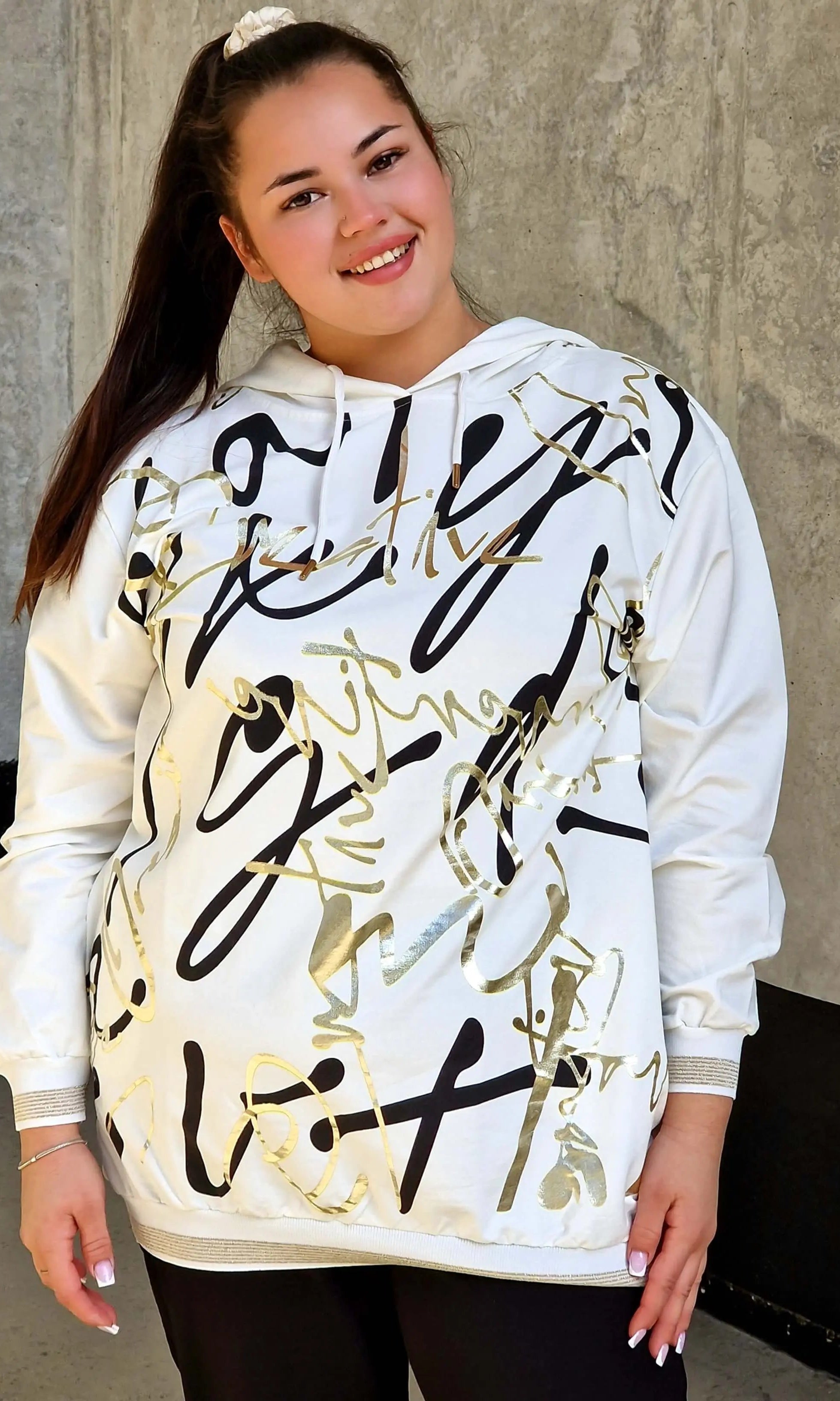 Bluza z kapturem z nadrukiem Stylowa XL