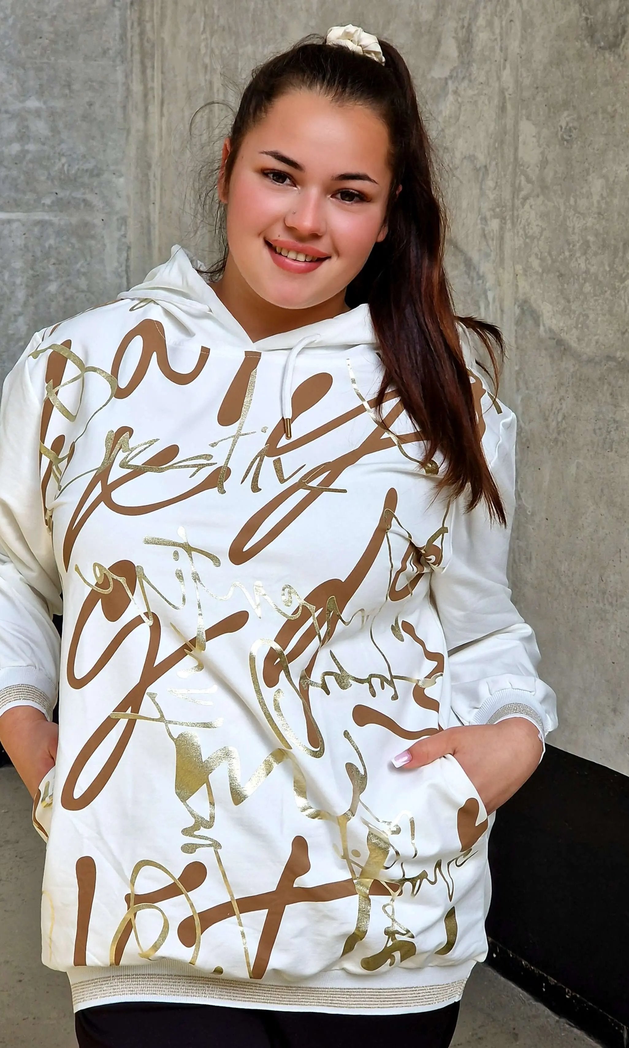 Bluza z kapturem z nadrukiem Stylowa XL