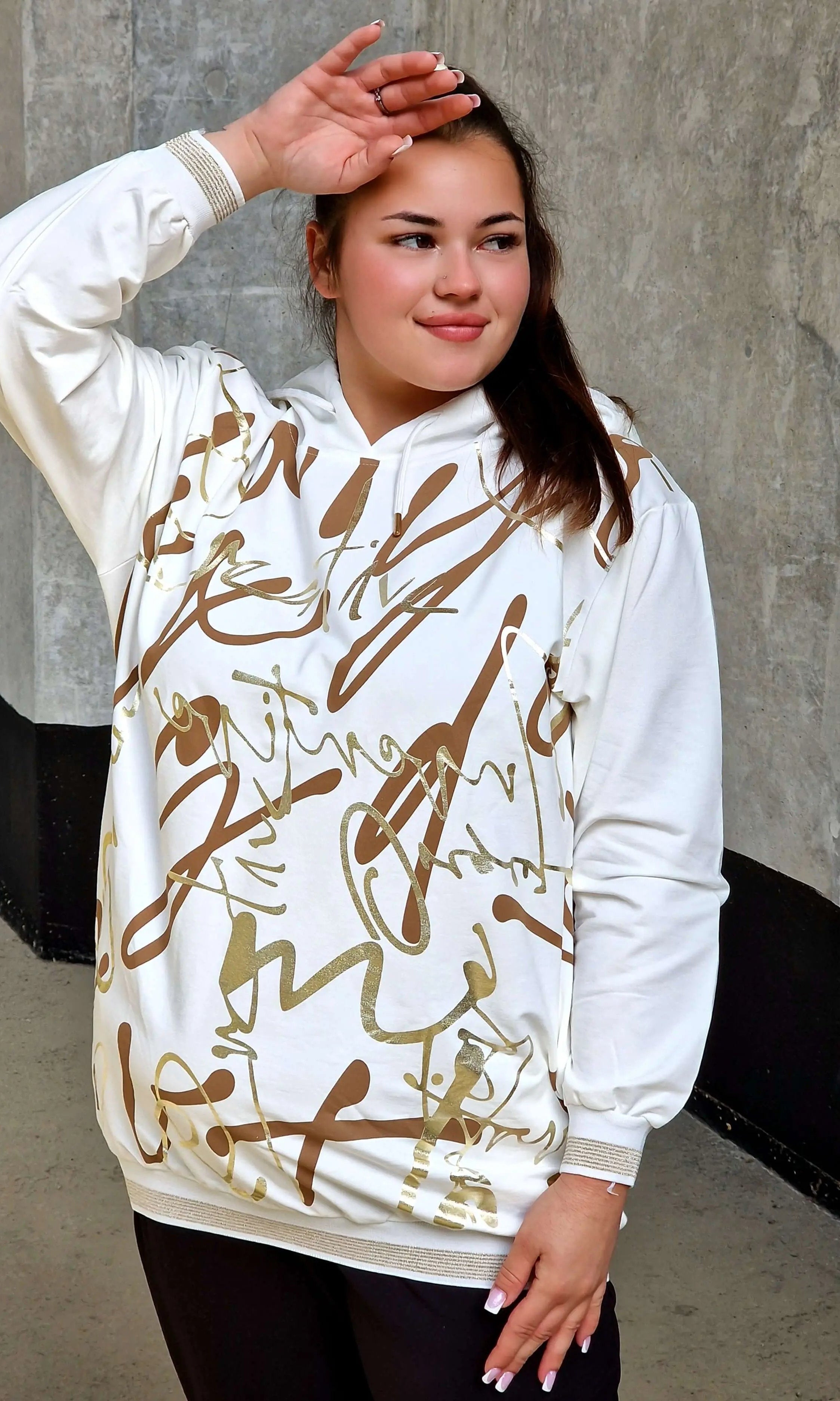 Bluza z kapturem z nadrukiem Stylowa XL