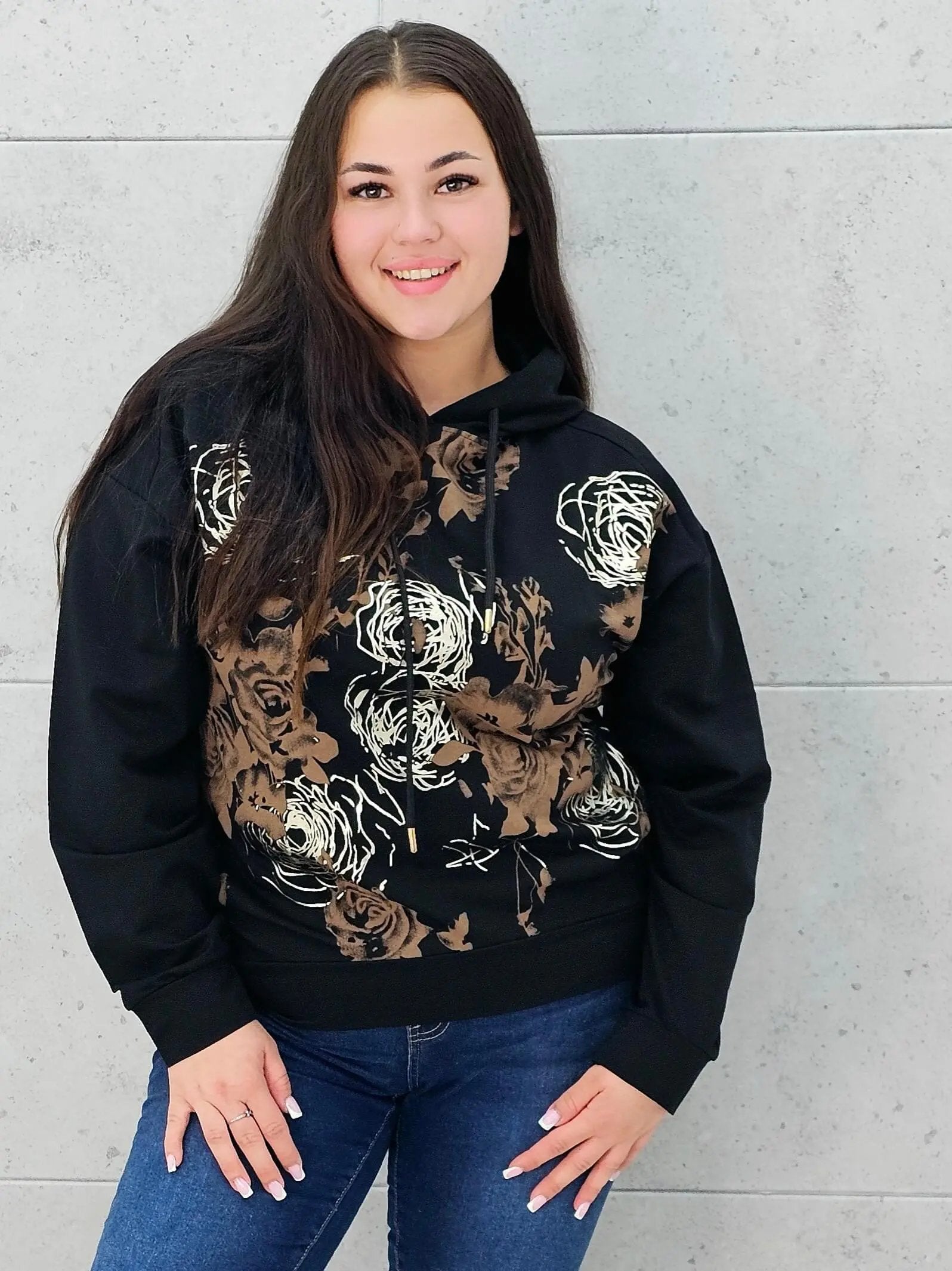 Bluza z kwiatowym nadrukiem Stylowa XL