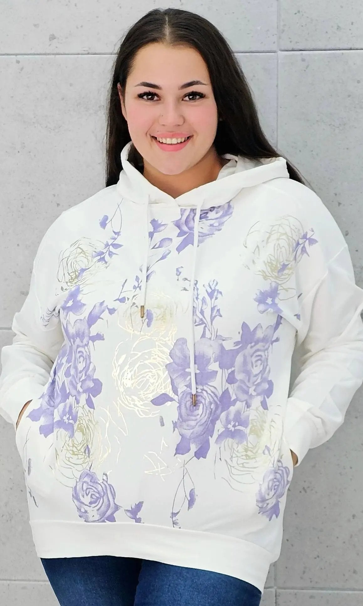 Bluza z kwiatowym nadrukiem Stylowa XL