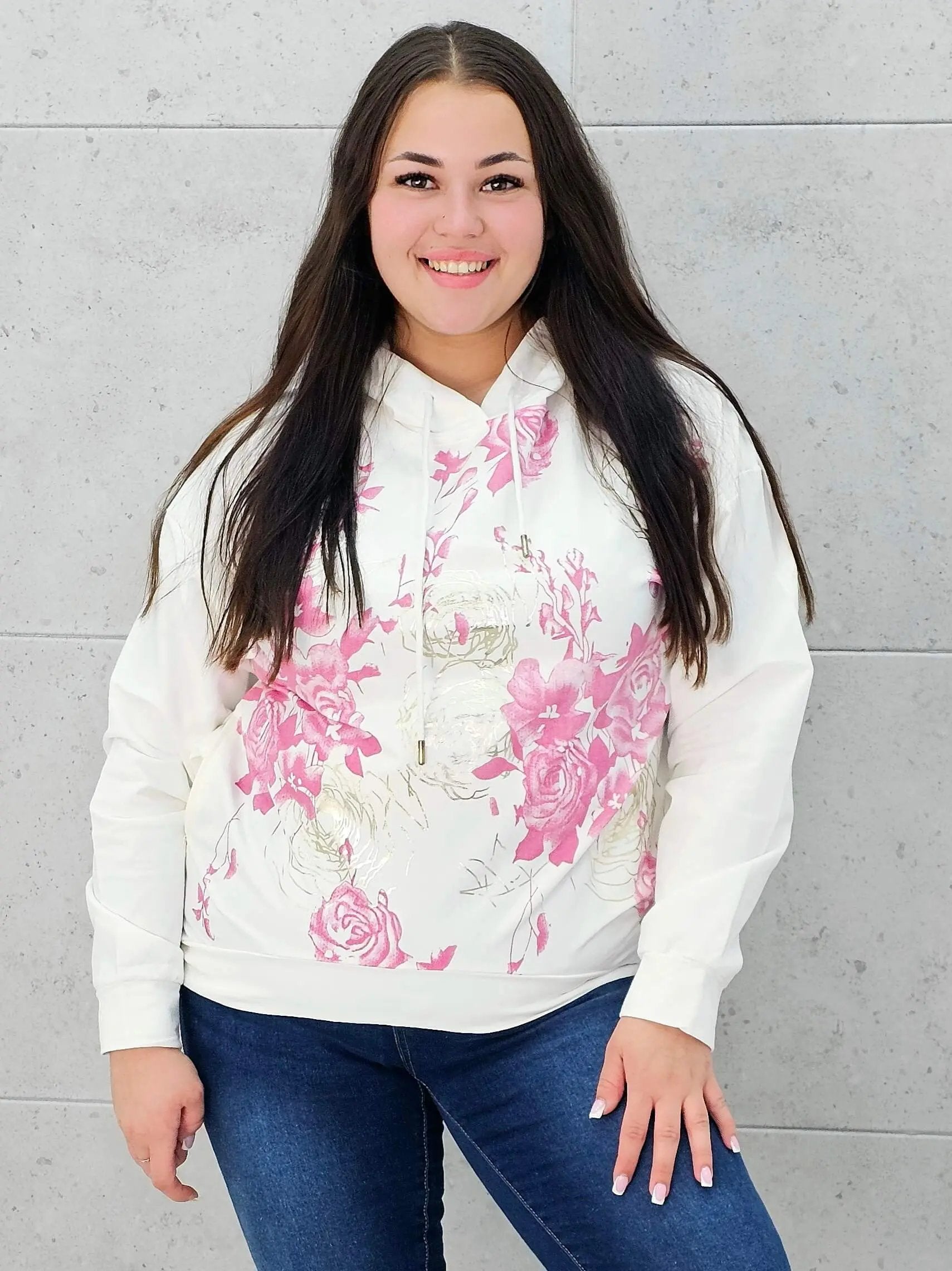 Bluza z kwiatowym nadrukiem Stylowa XL