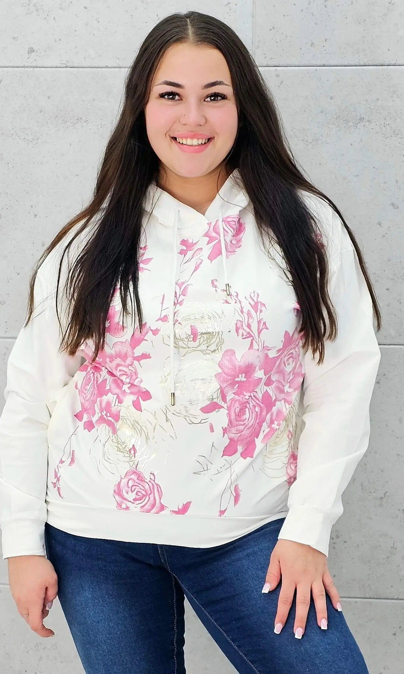 Bluza z kwiatowym nadrukiem Stylowa XL