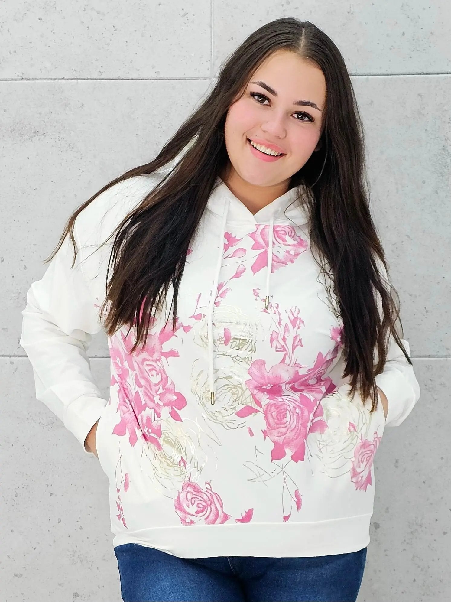 Bluza z kwiatowym nadrukiem Stylowa XL