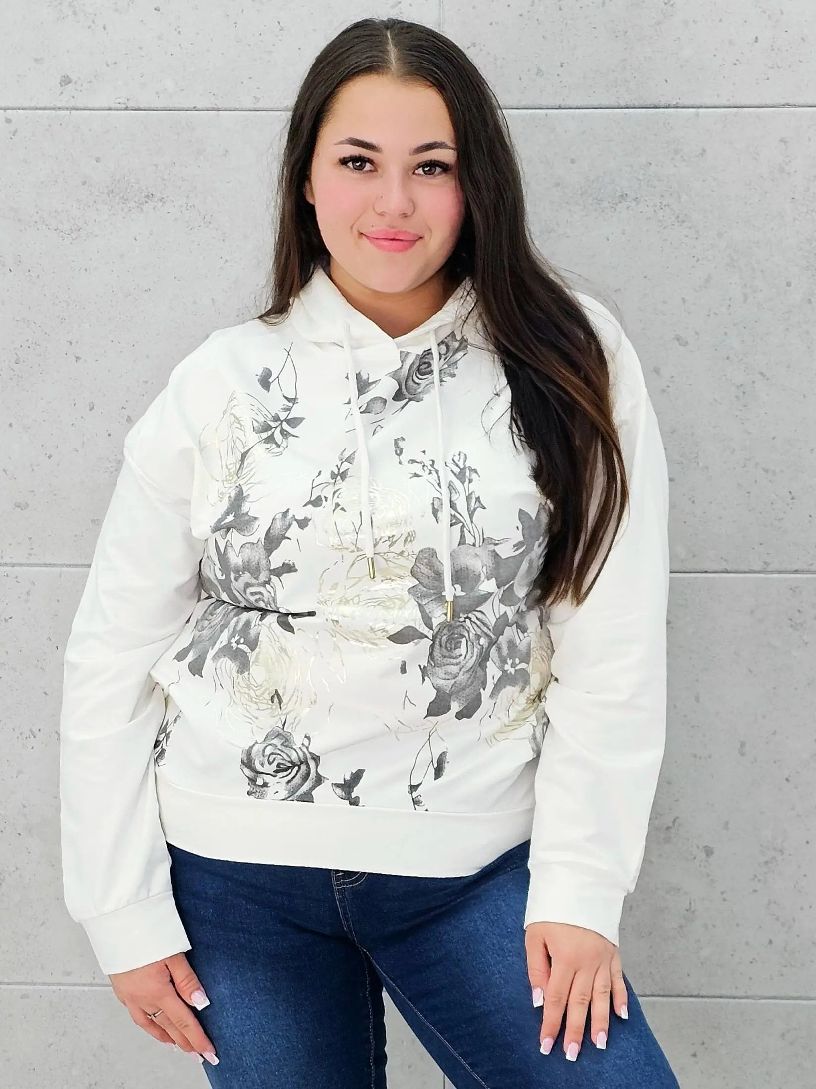 Bluza z kwiatowym nadrukiem Stylowa XL