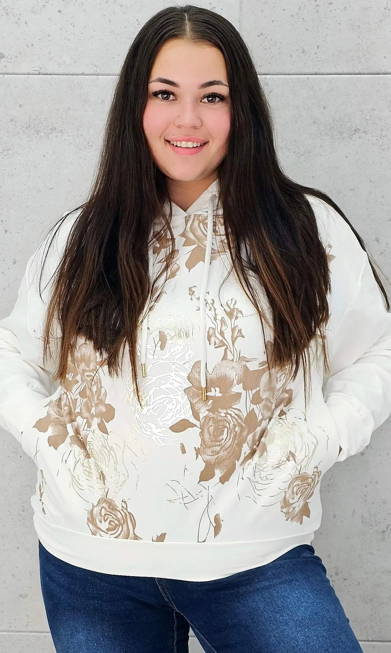 Bluza z kwiatowym nadrukiem Stylowa XL