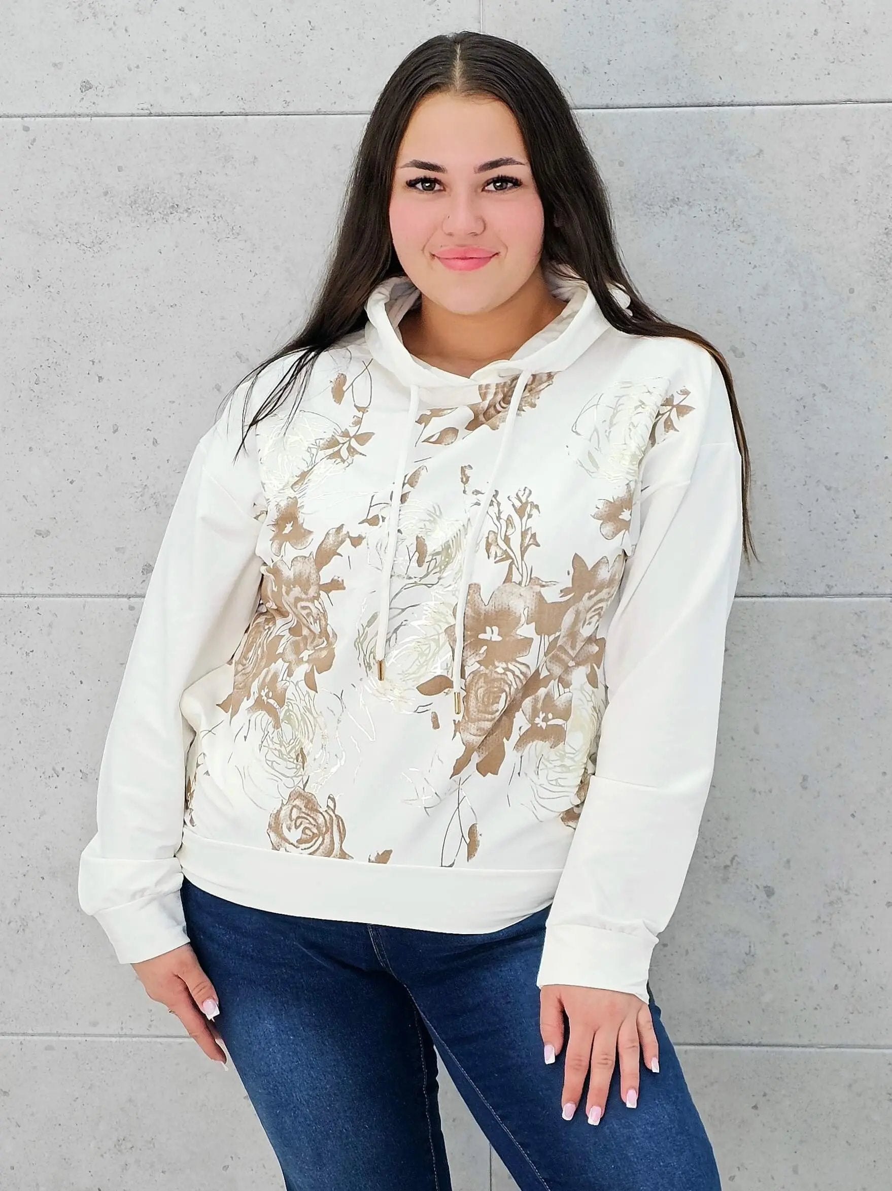Bluza z kwiatowym nadrukiem Stylowa XL