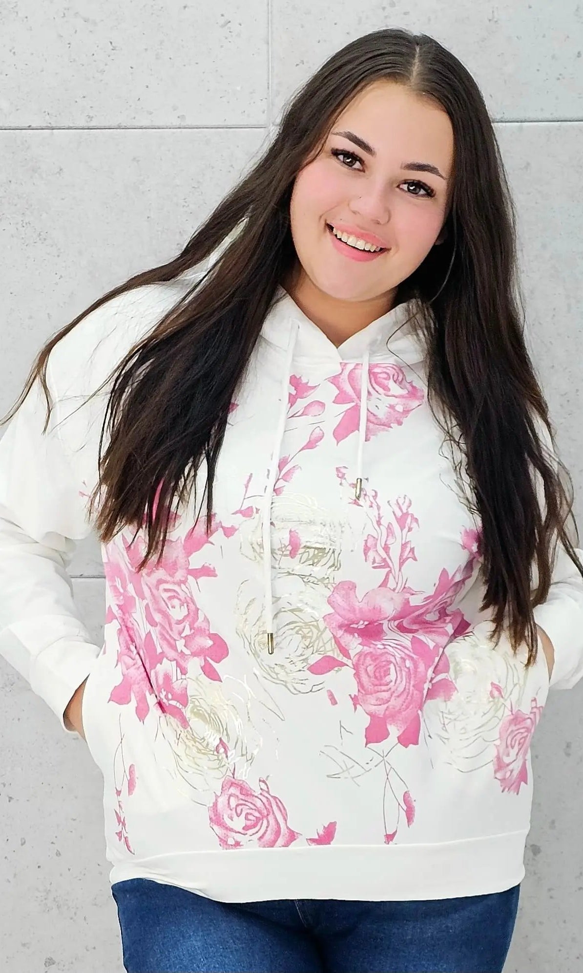 Bluza z kwiatowym nadrukiem Stylowa XL