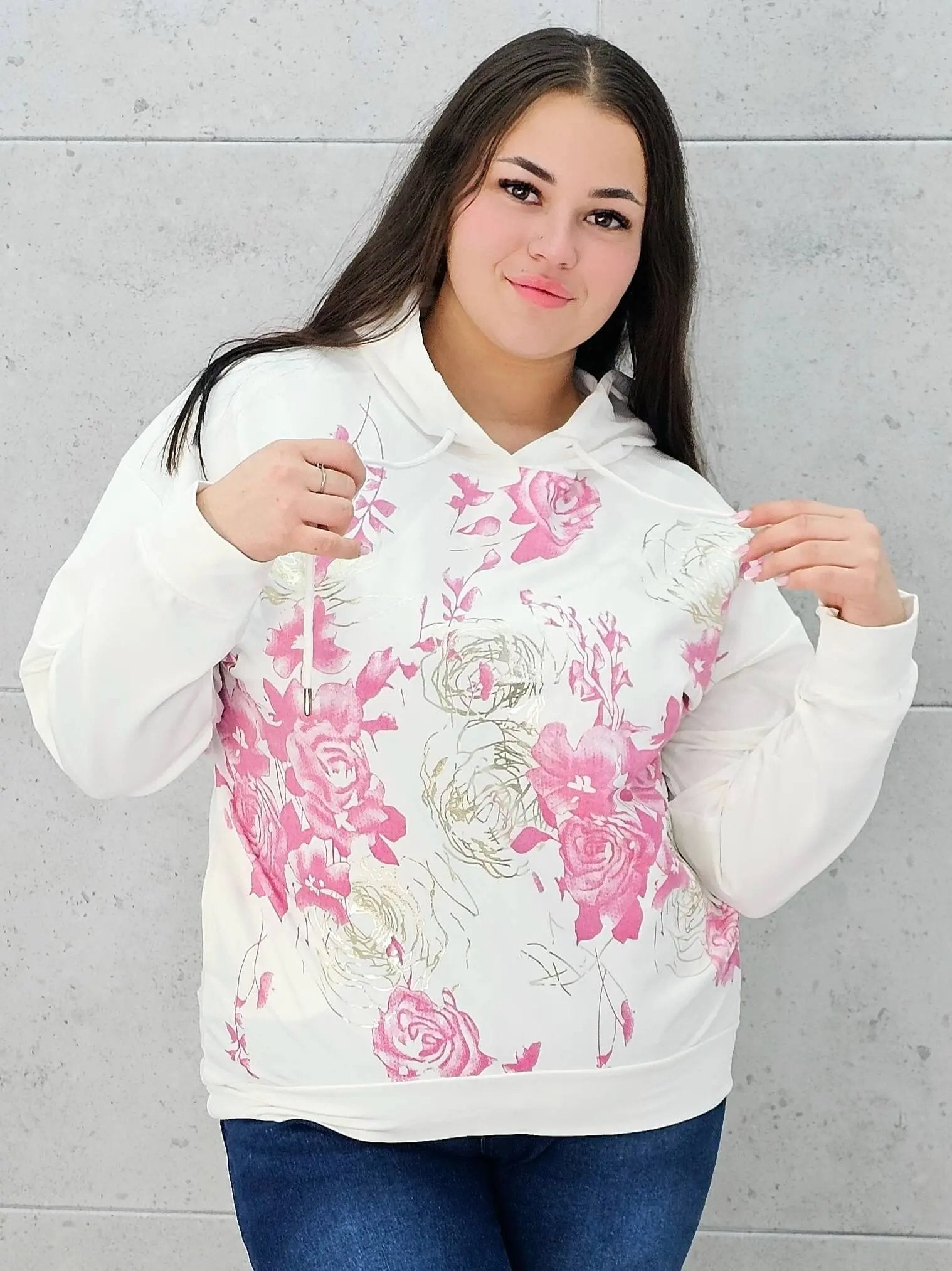 Bluza z kwiatowym nadrukiem Stylowa XL