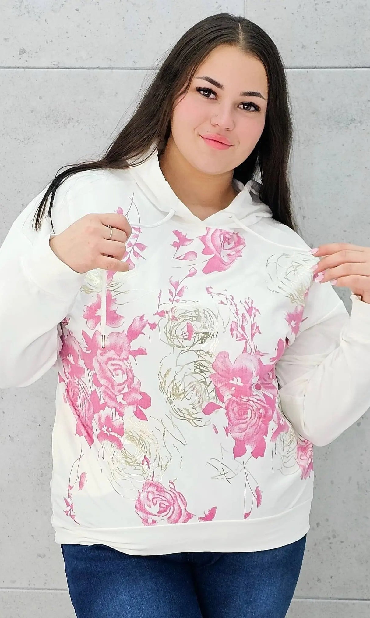 Bluza z kwiatowym nadrukiem Stylowa XL