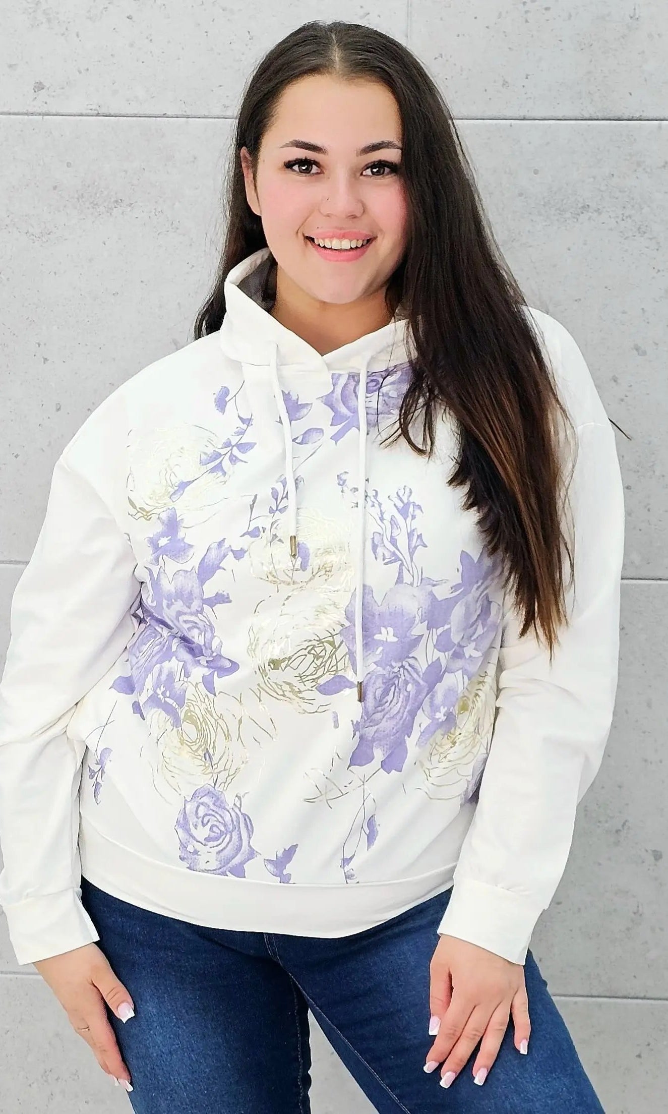 Bluza z kwiatowym nadrukiem Stylowa XL