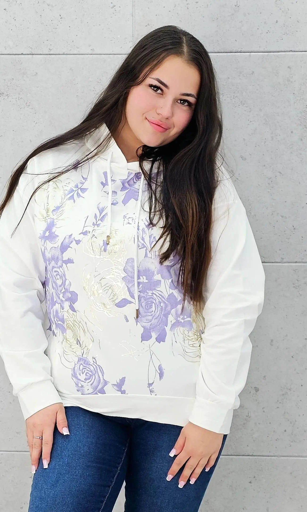 Bluza z kwiatowym nadrukiem Stylowa XL