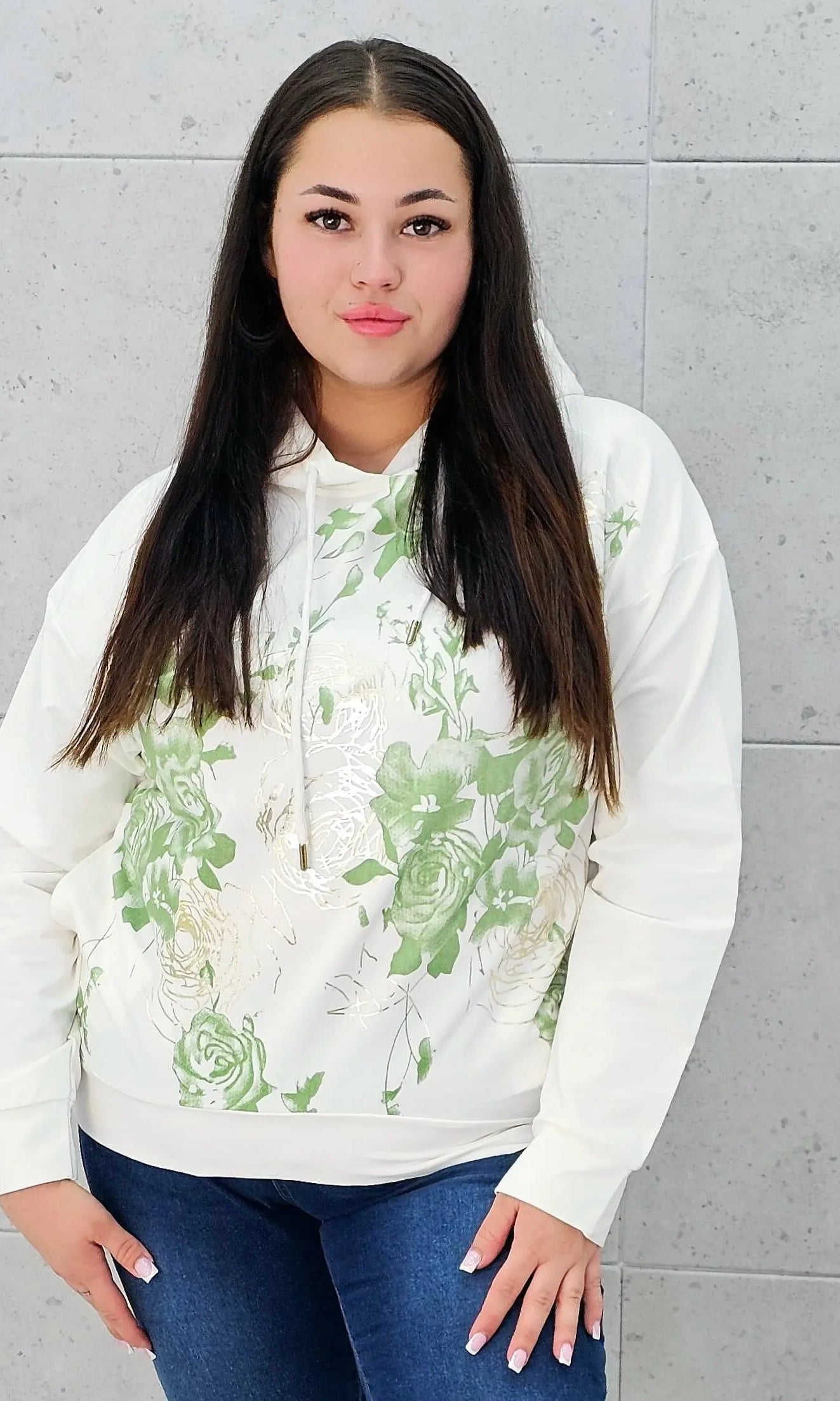 Bluza z kwiatowym nadrukiem Stylowa XL