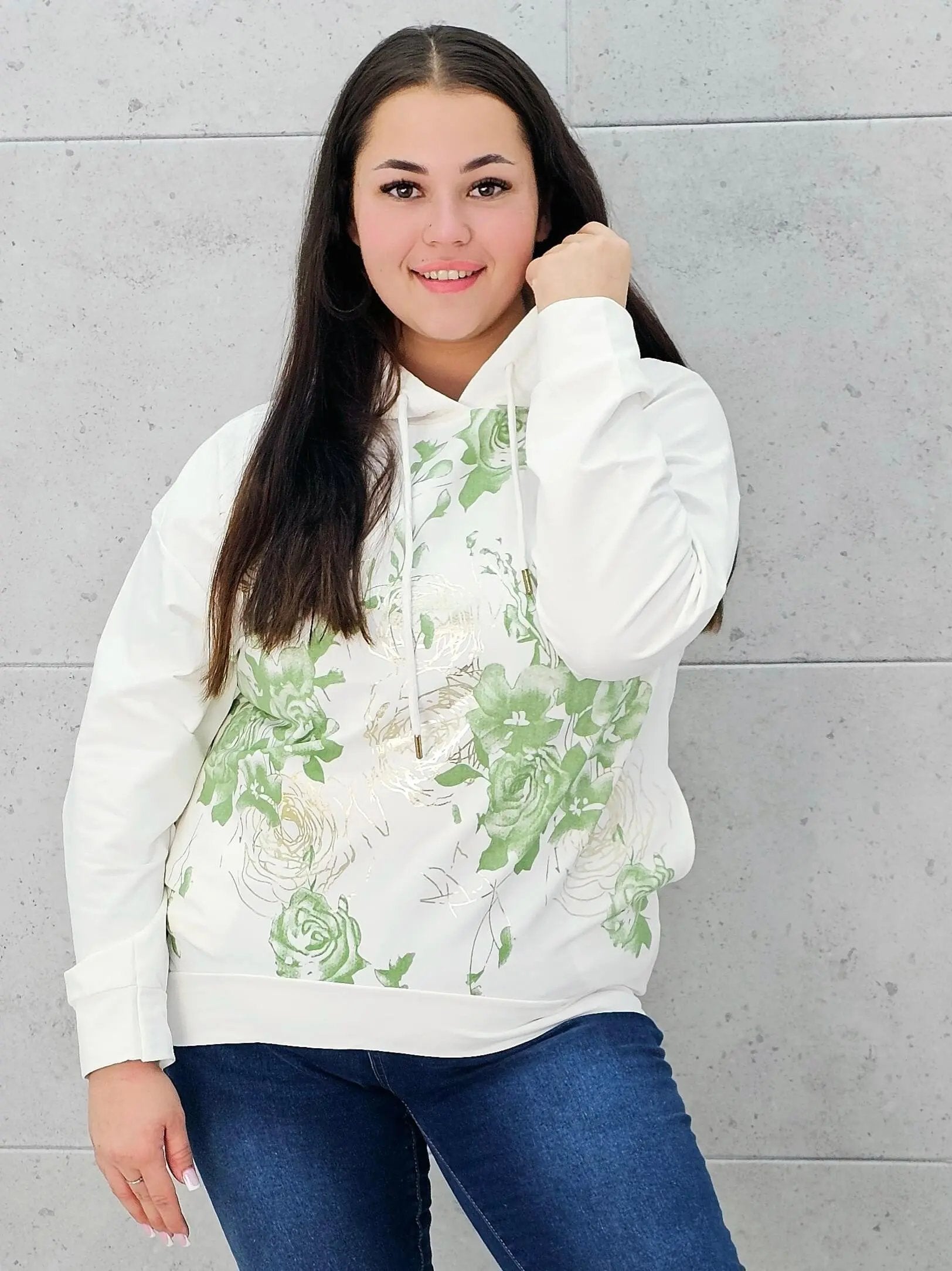 Bluza z kwiatowym nadrukiem Stylowa XL