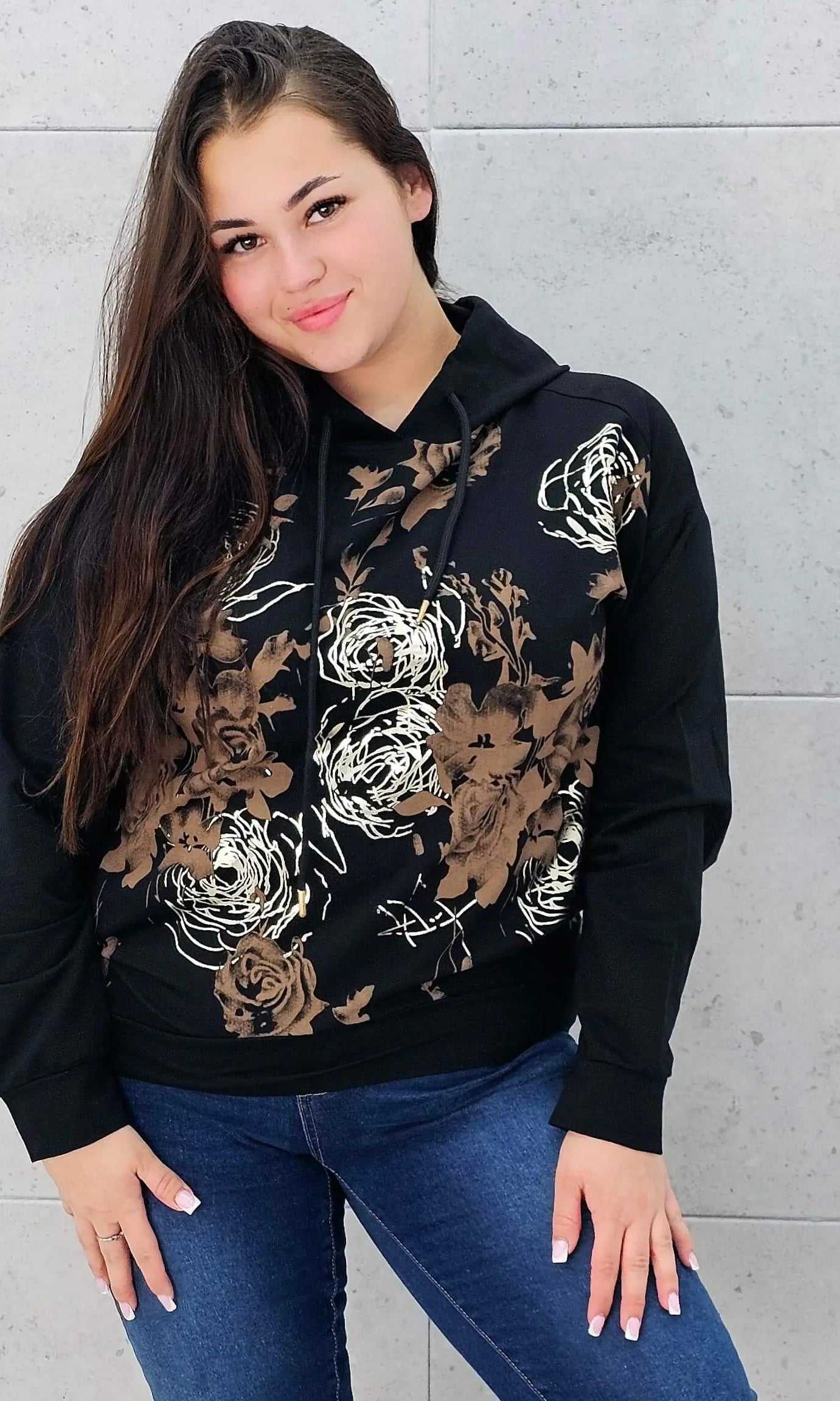Bluza z kwiatowym nadrukiem Stylowa XL