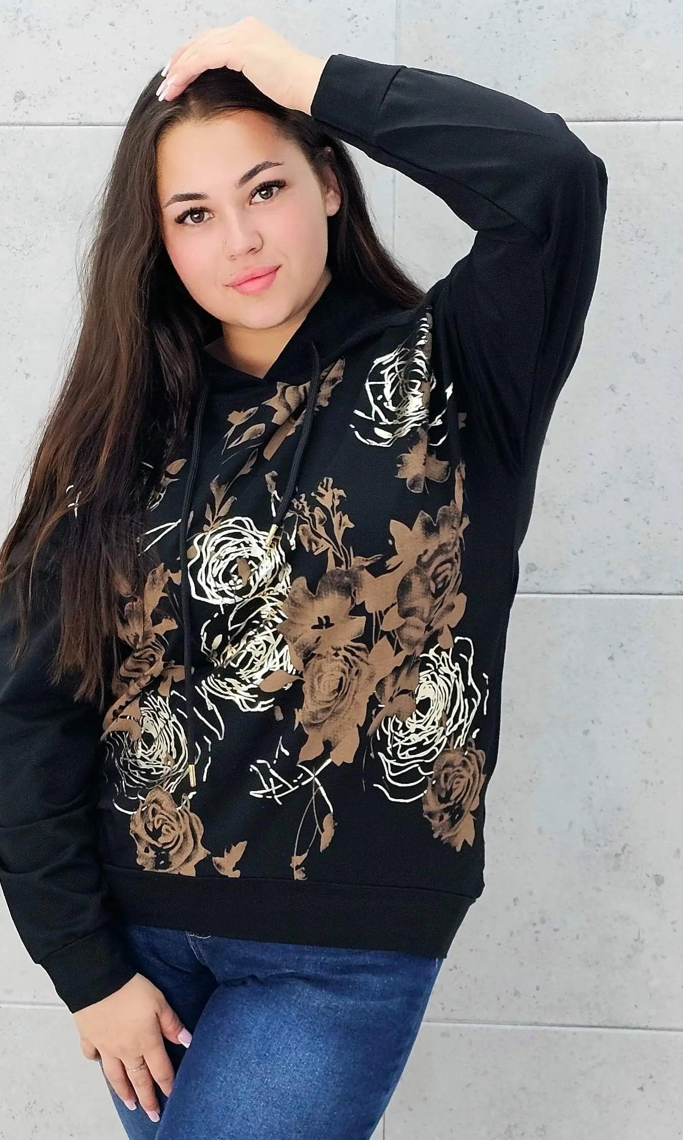 Bluza z kwiatowym nadrukiem Stylowa XL