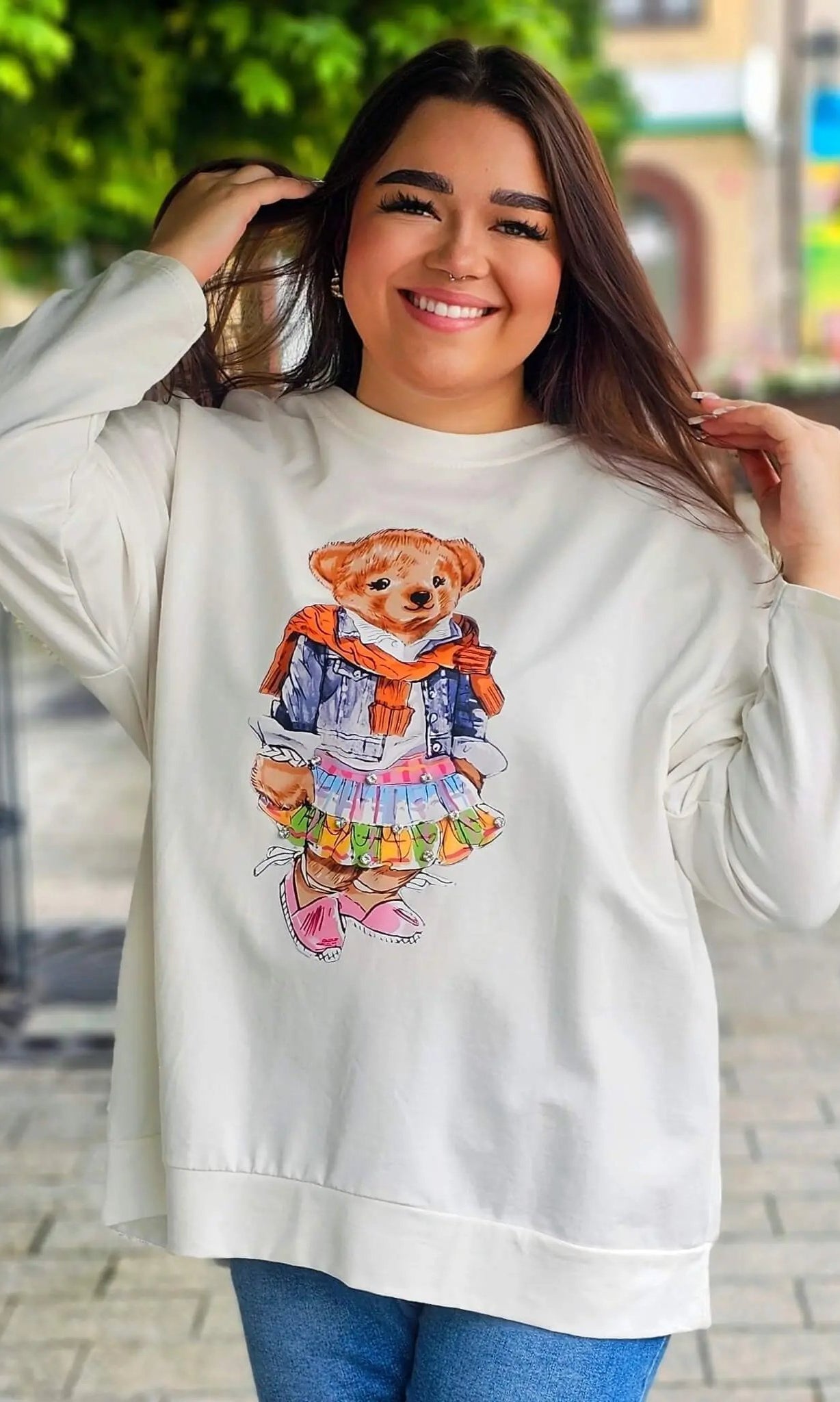 Bluza z nadrukiem misia Stylowa XL