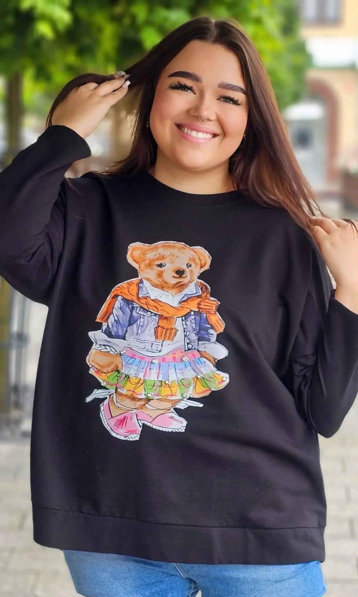 Bluza z nadrukiem misia Stylowa XL