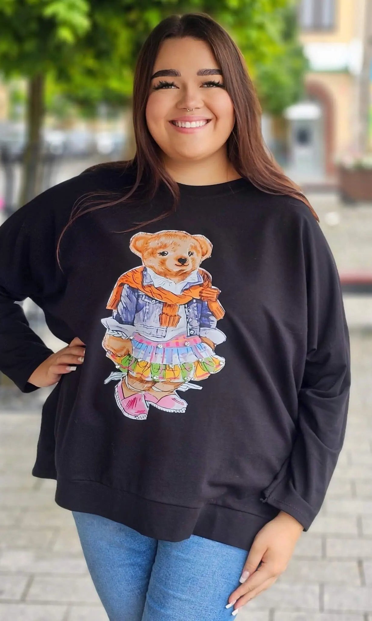 Bluza z nadrukiem misia Stylowa XL