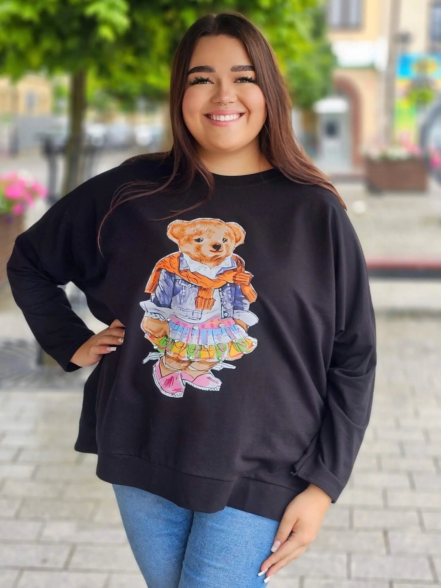 Bluza z nadrukiem misia Stylowa XL