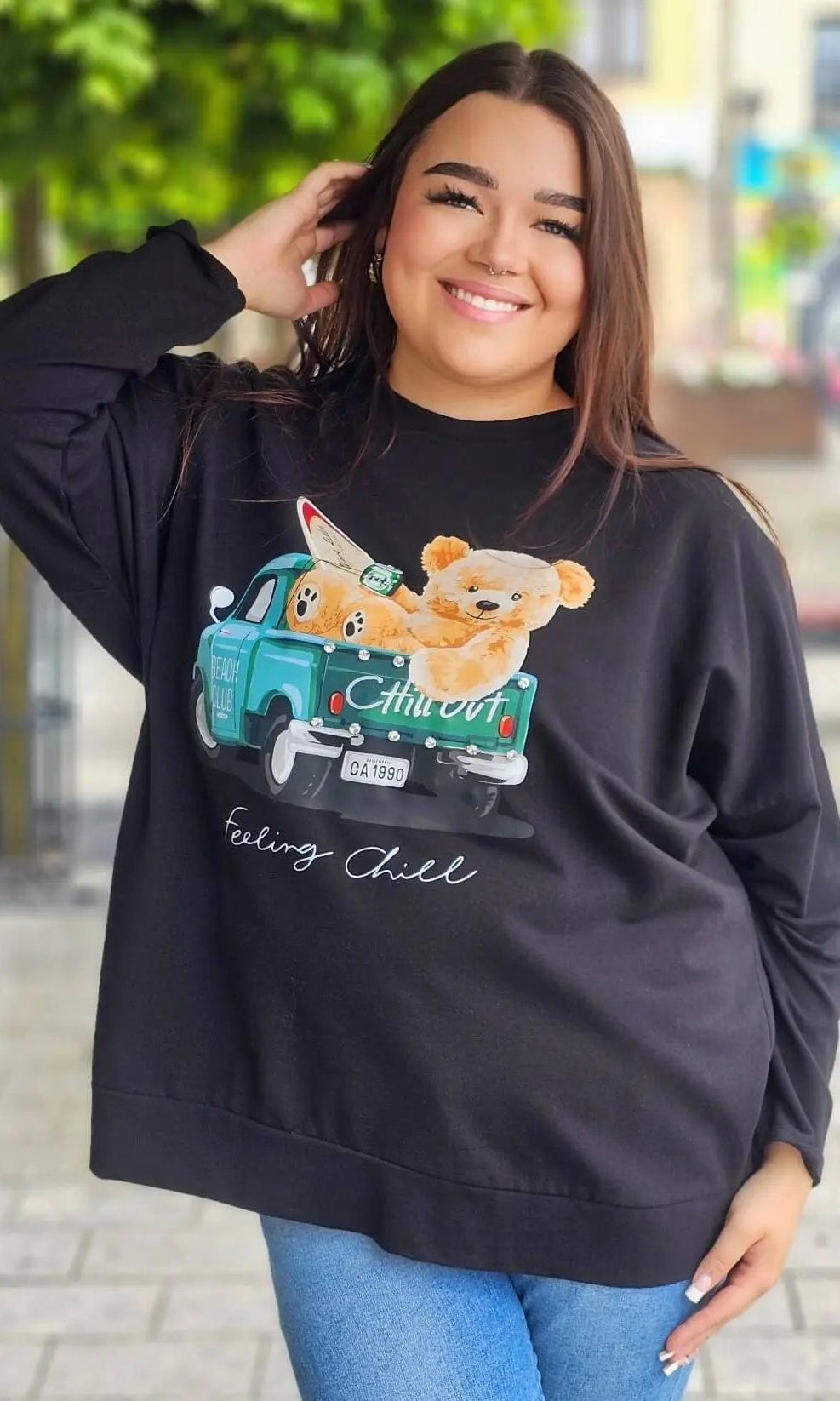 Bluza z nadrukiem misia Stylowa XL